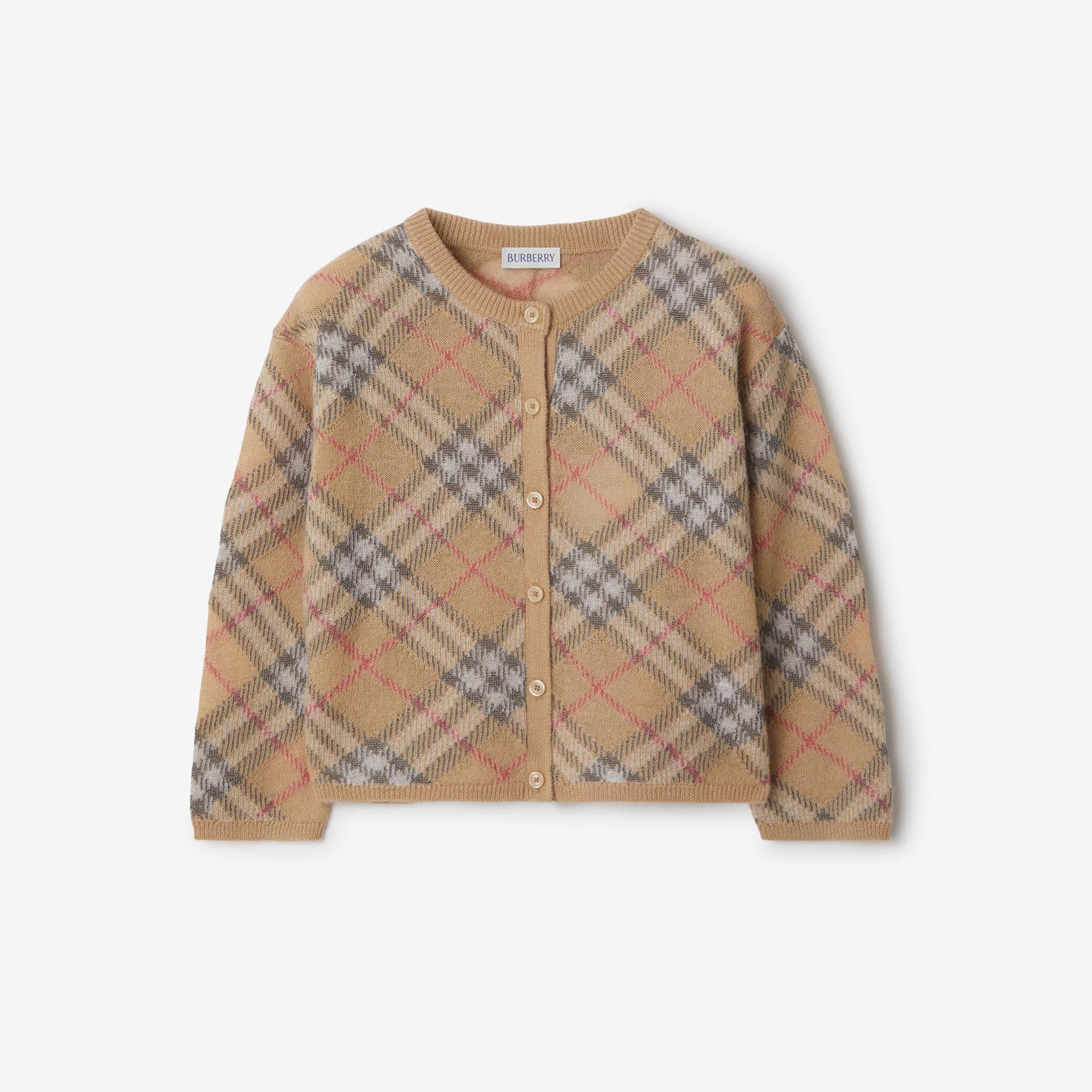 Burberry Bethane Alpaca Silk Blend Cardigan Çocuk Bej Hırka