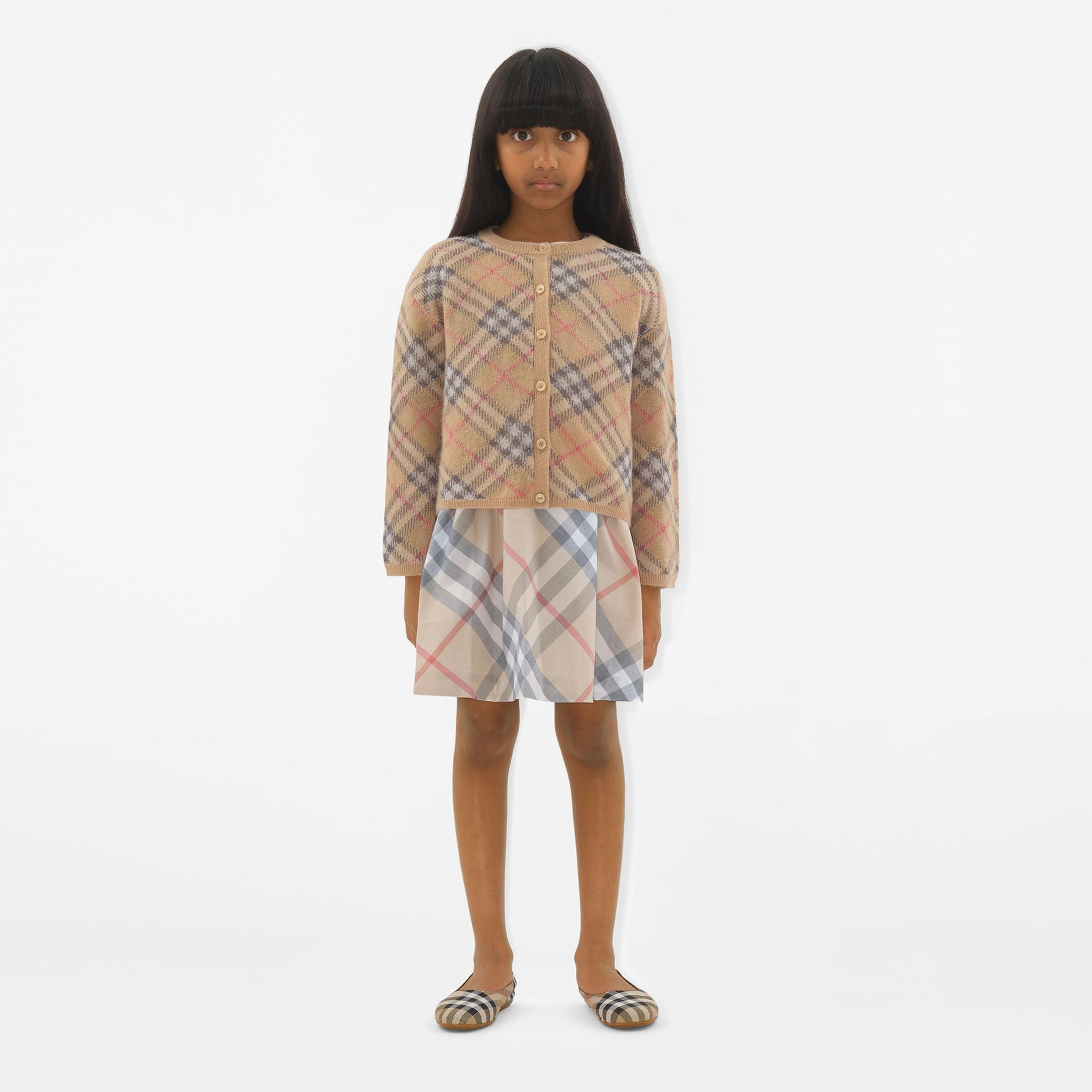 Burberry Bethane Alpaca Silk Blend Cardigan Çocuk Bej Hırka