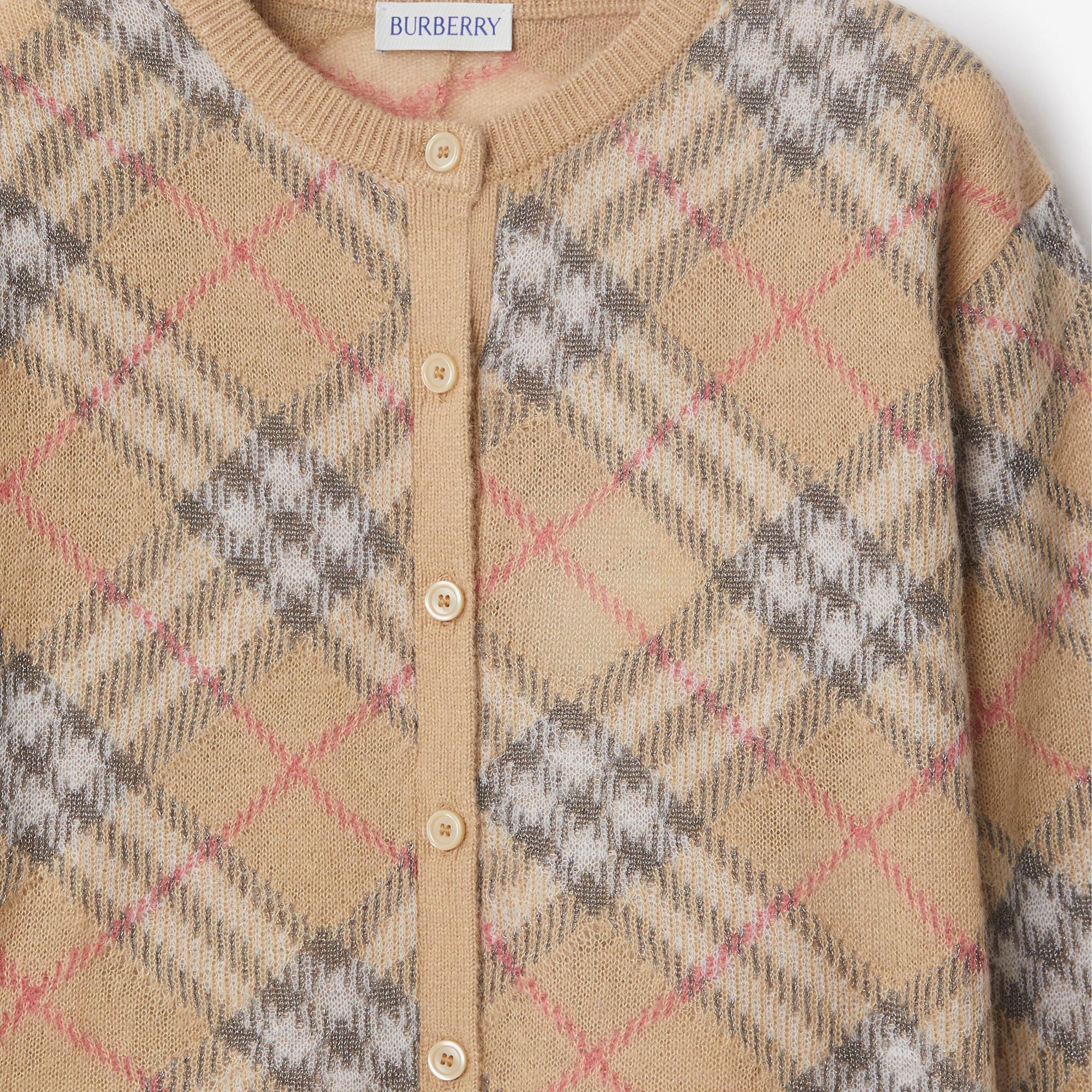 Burberry Bethane Alpaca Silk Blend Cardigan Çocuk Bej Hırka