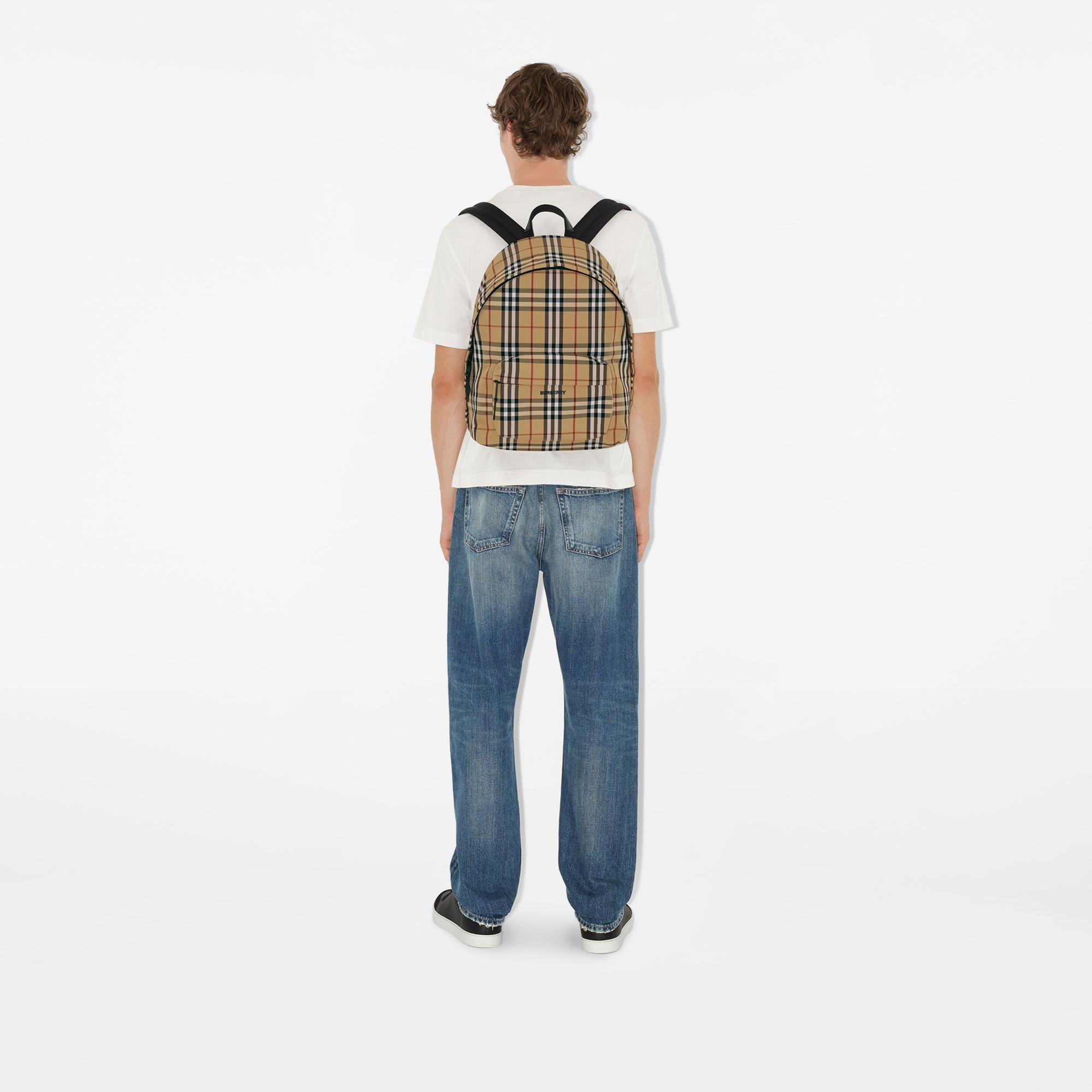 Burberry Check Erkek Bej Sırt Çantası