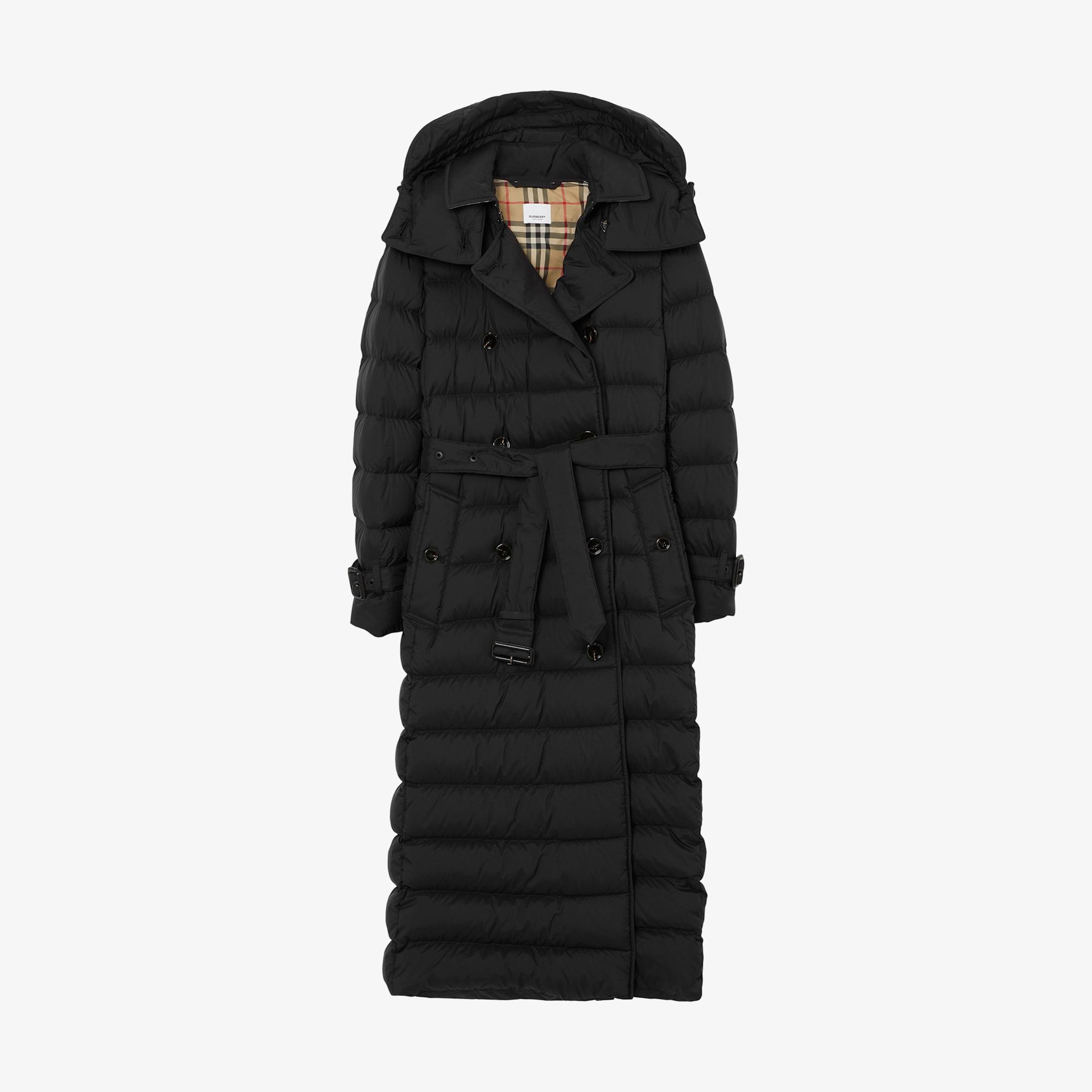 Burberry Long Nylon Puffer Kadın Siyah Mont