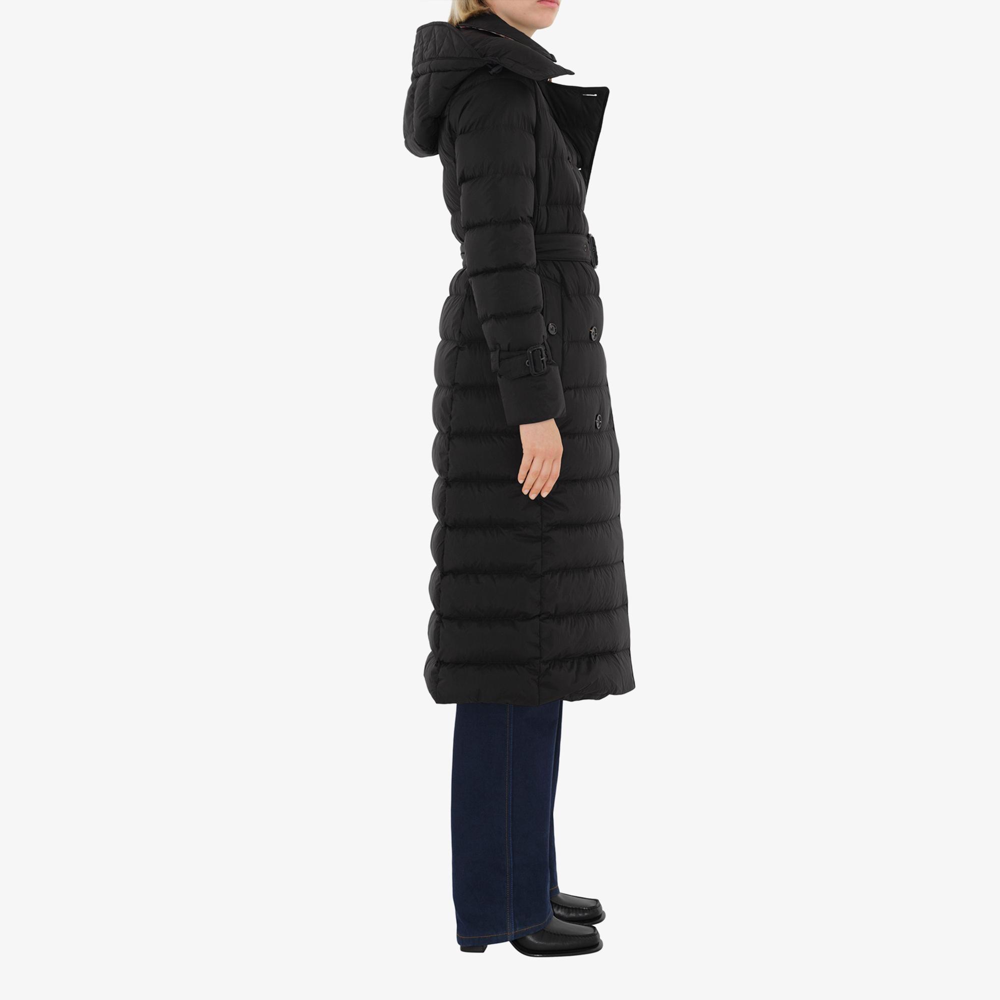 Burberry Long Nylon Puffer Kadın Siyah Mont