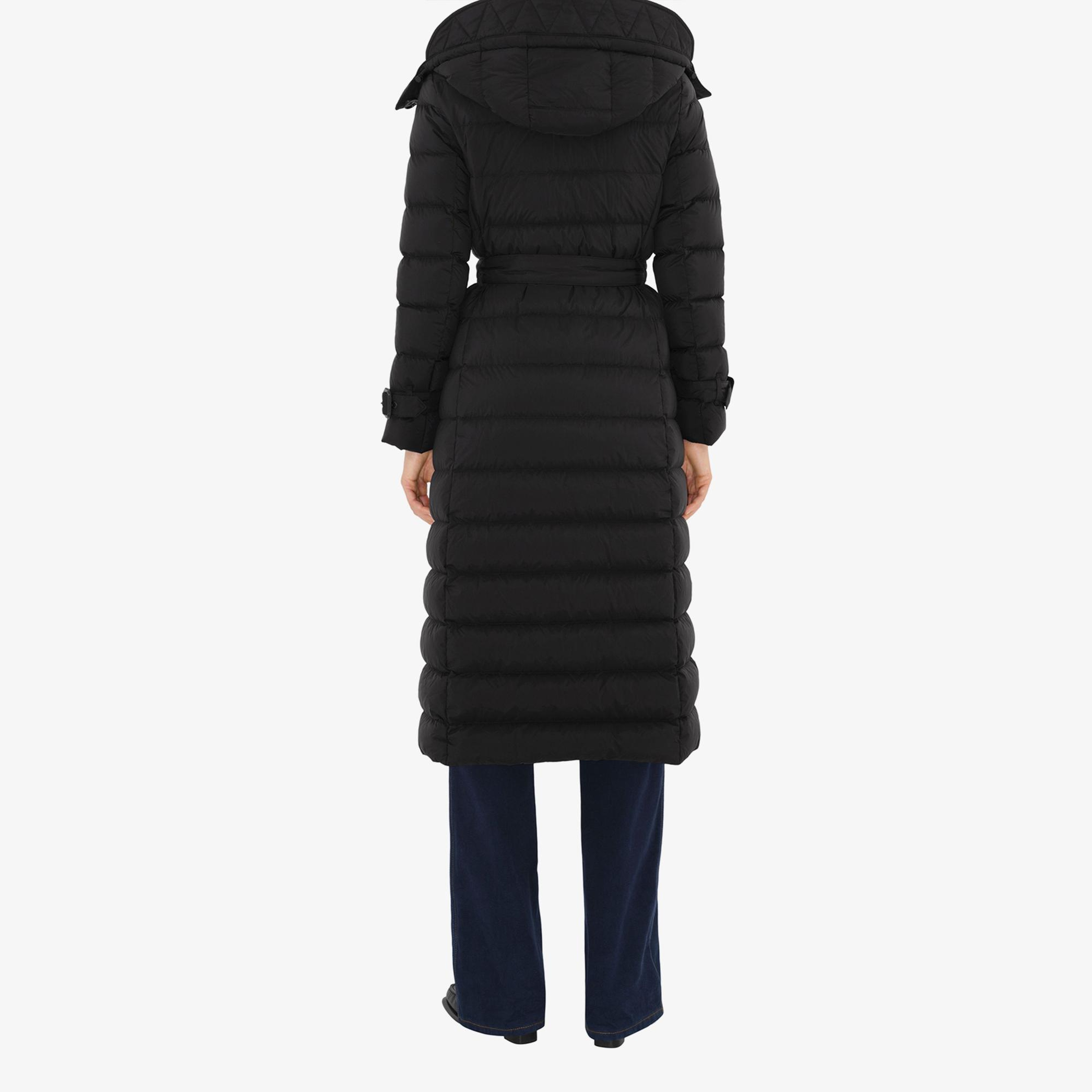 Burberry Long Nylon Puffer Kadın Siyah Mont