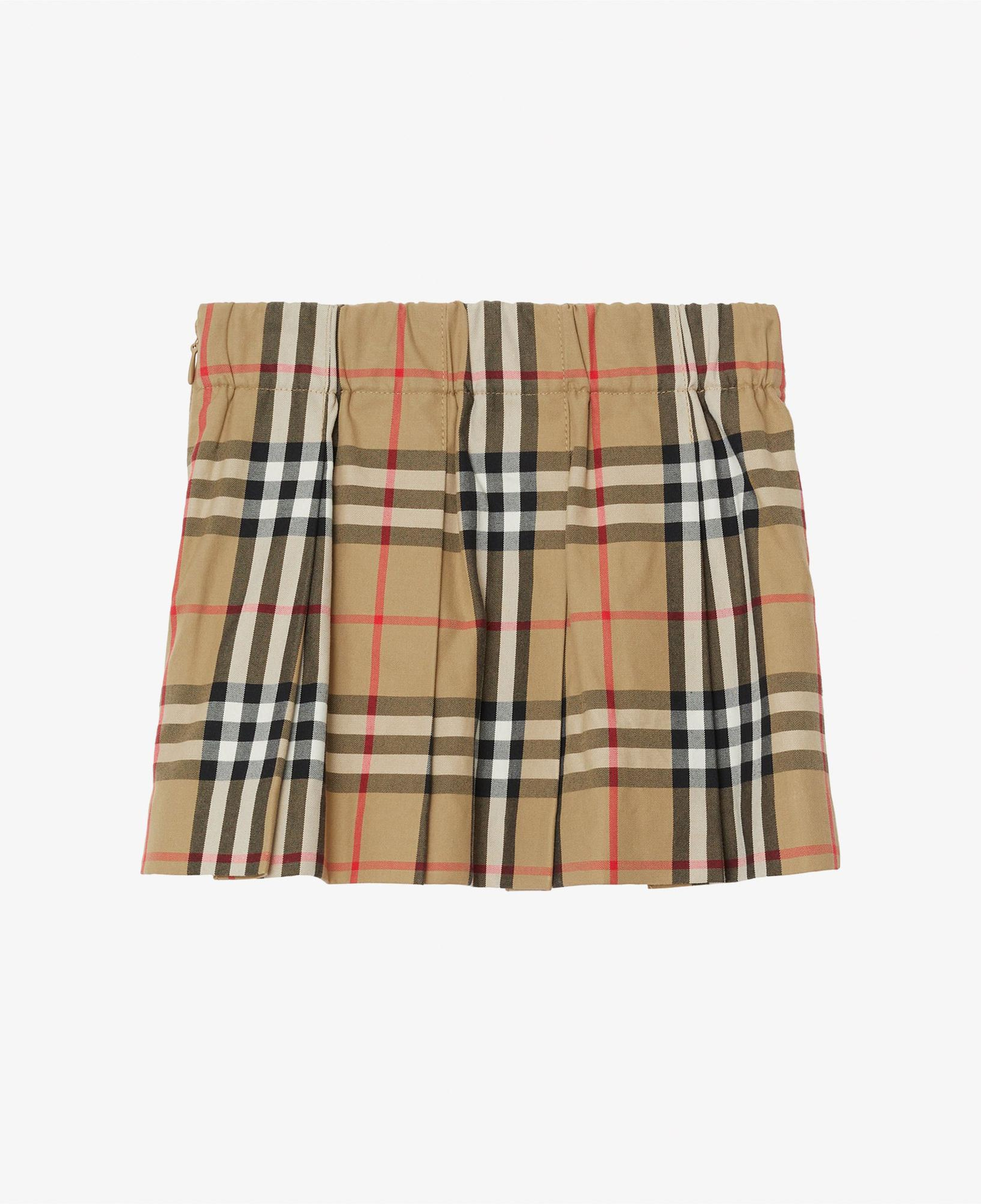Burberry Check Pamuk Pleated Çocuk Bej Etek