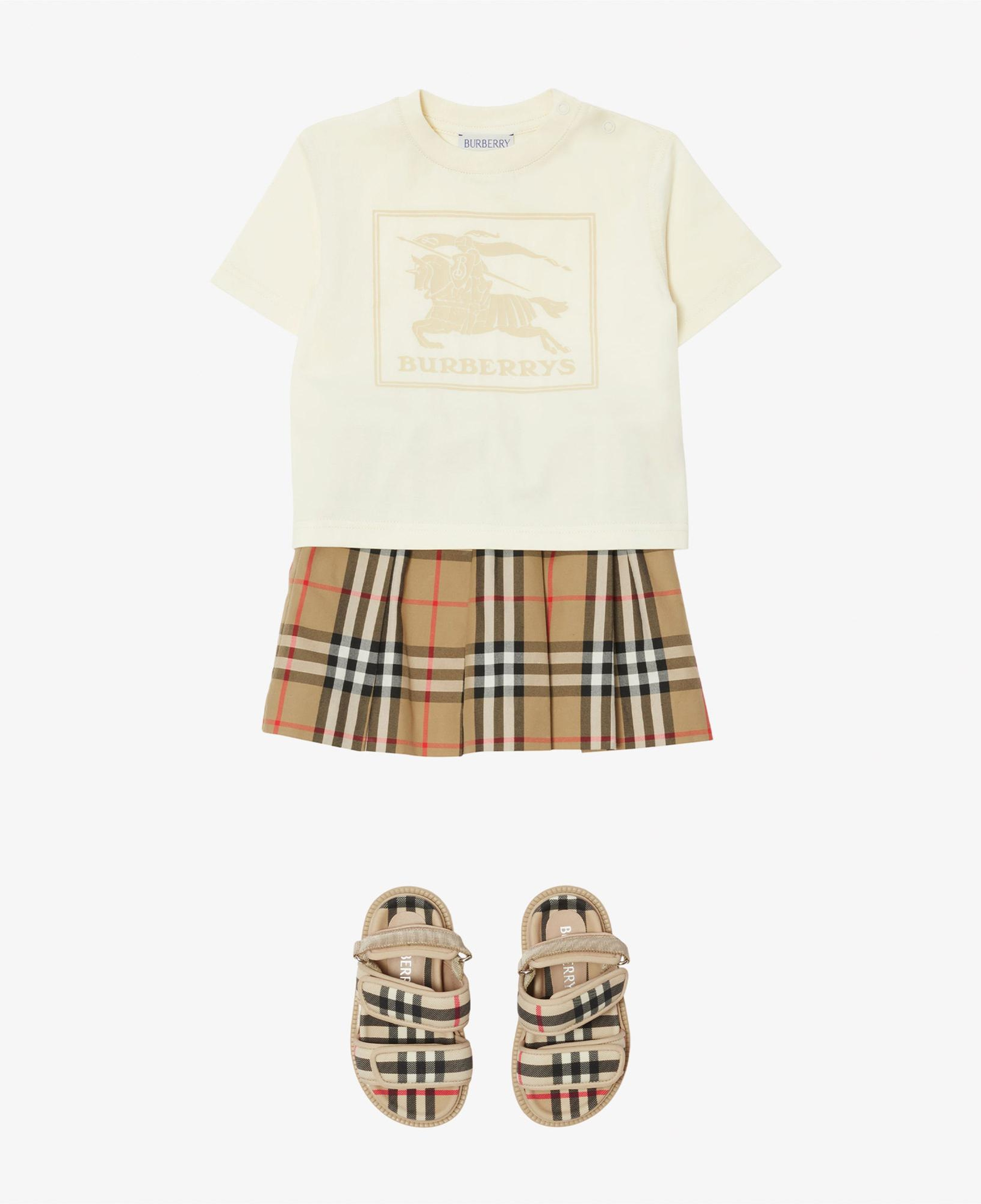 Burberry Check Pamuk Pleated Çocuk Bej Etek