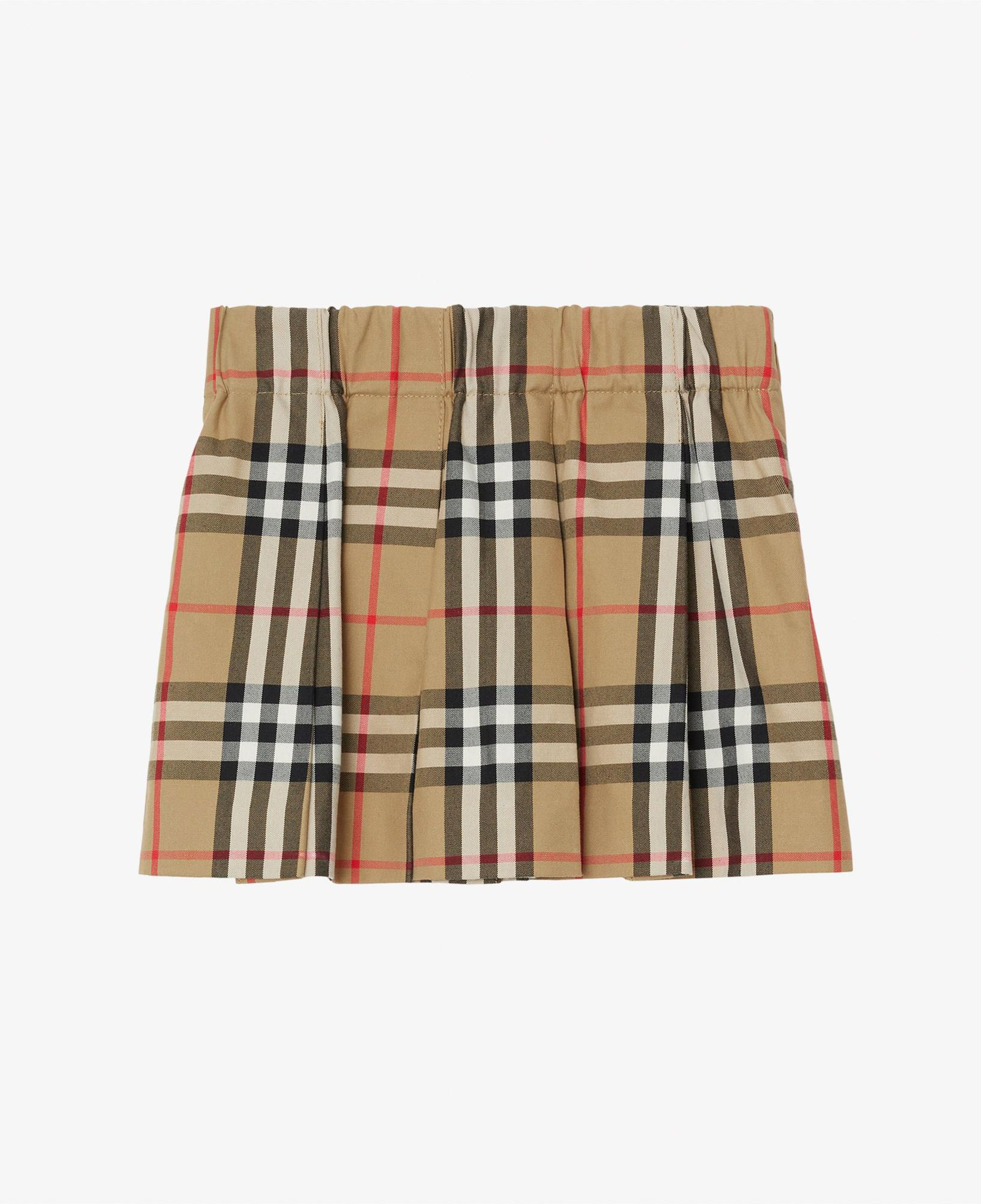 Burberry Check Pamuk Pleated Çocuk Bej Etek