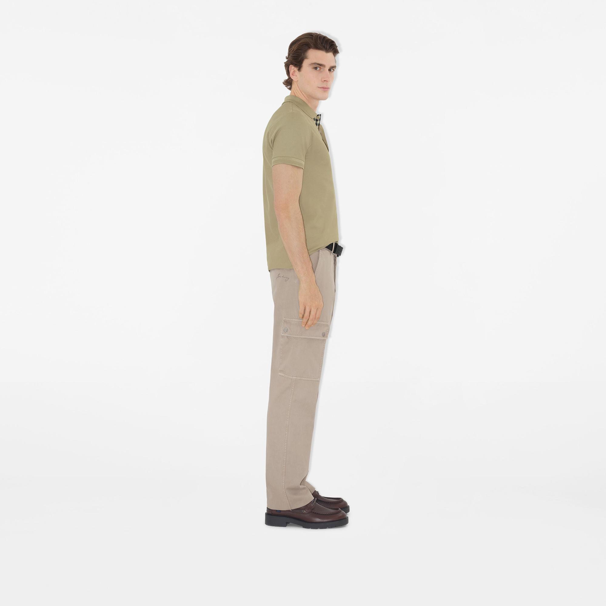 Burberry Eddie Cotton Erkek Haki Polo