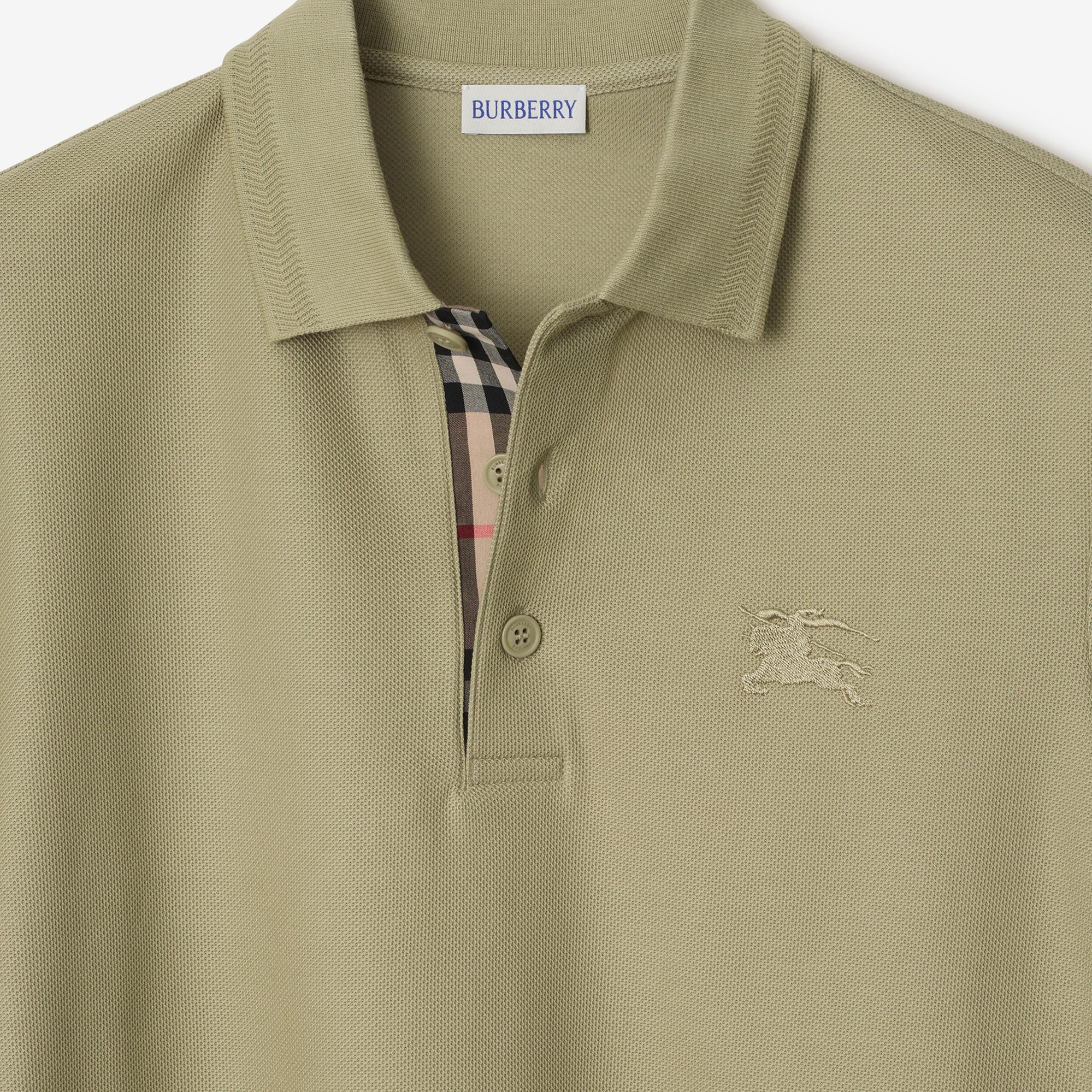 Burberry Eddie Cotton Erkek Haki Polo