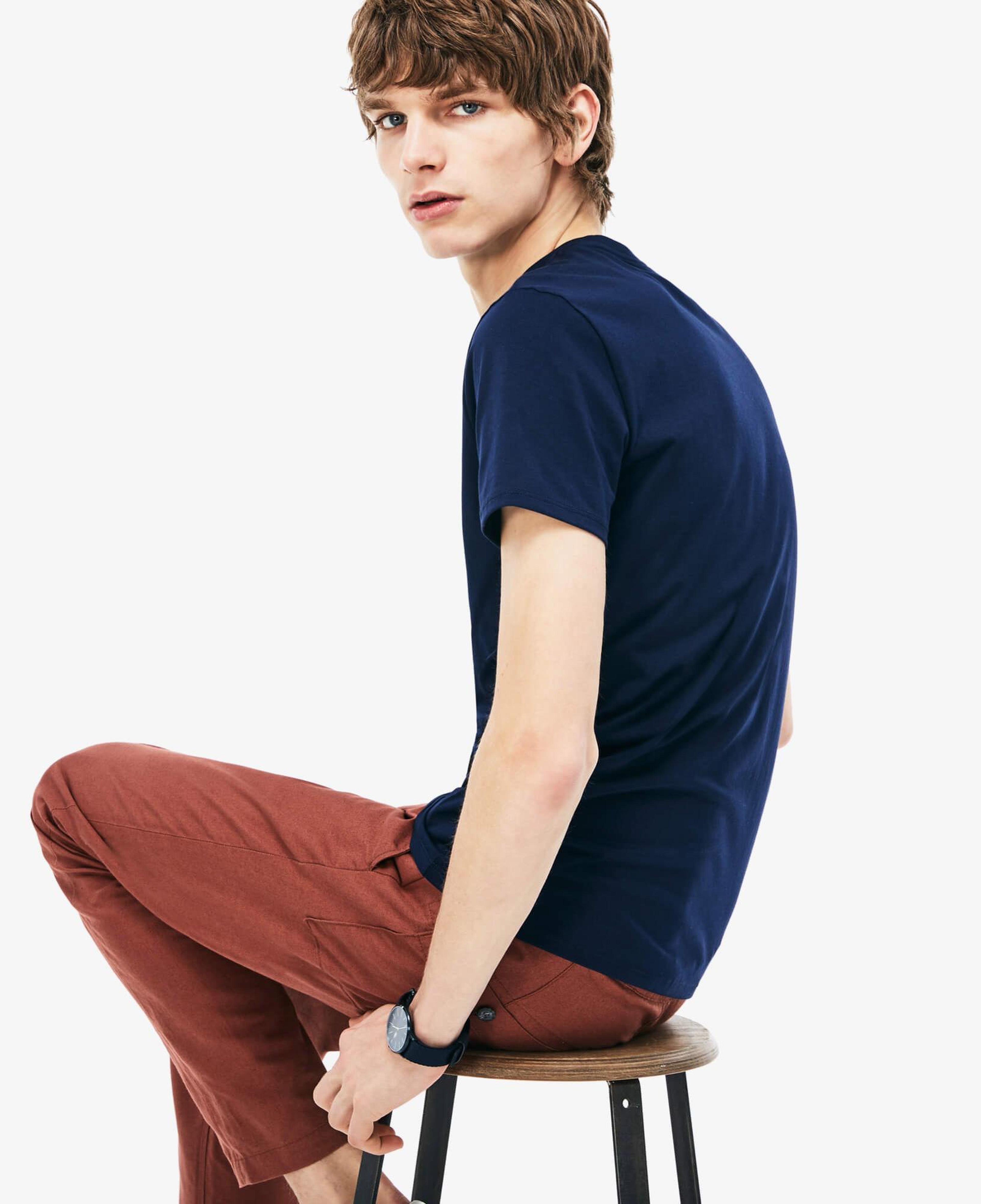 Lacoste Erkek Slim Fit Bisiklet Yaka Lacivert T-Shirt