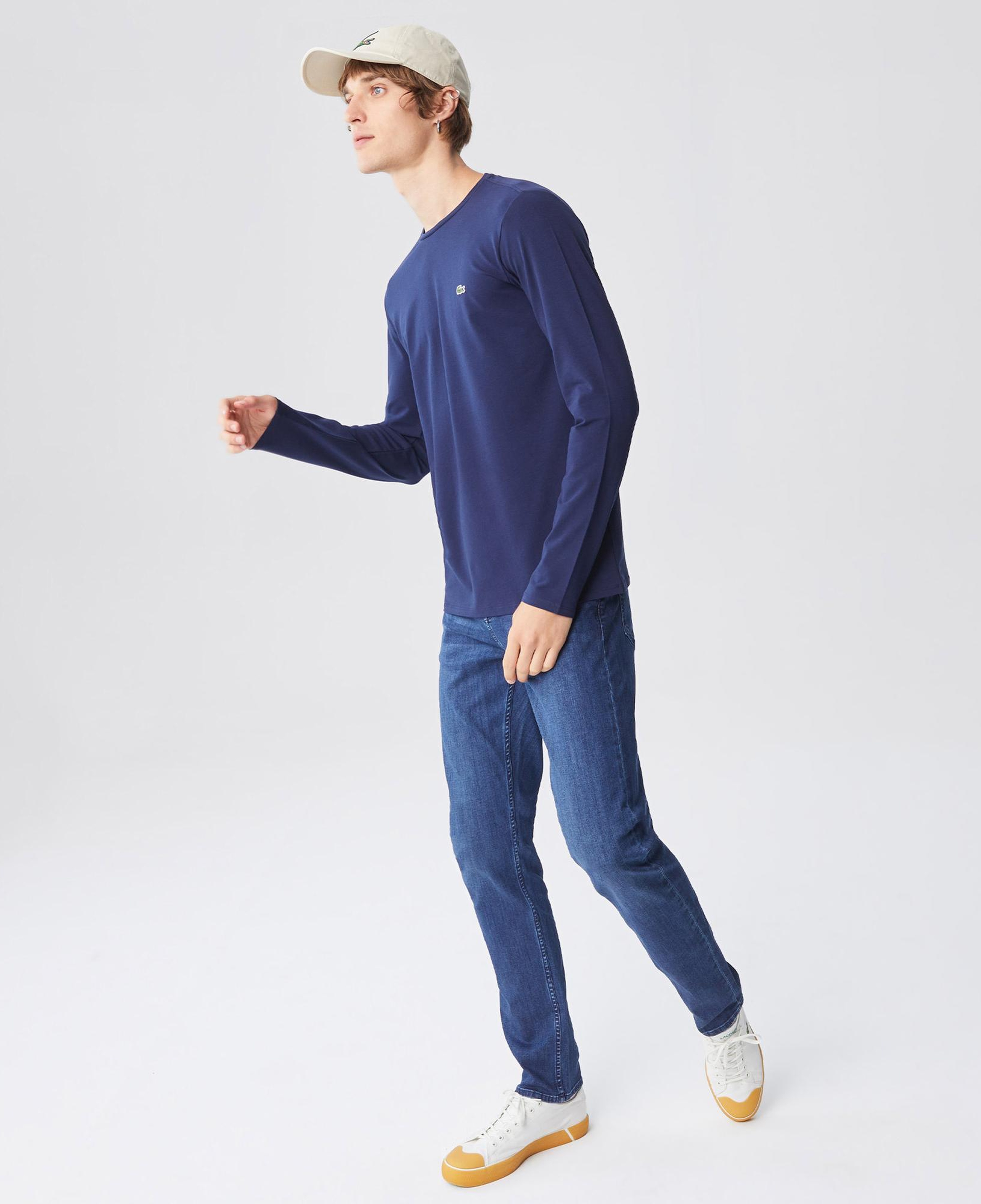 Lacoste Erkek Regular Fit Uzun Kollu Bisiklet Yaka Lacivert T-Shirt