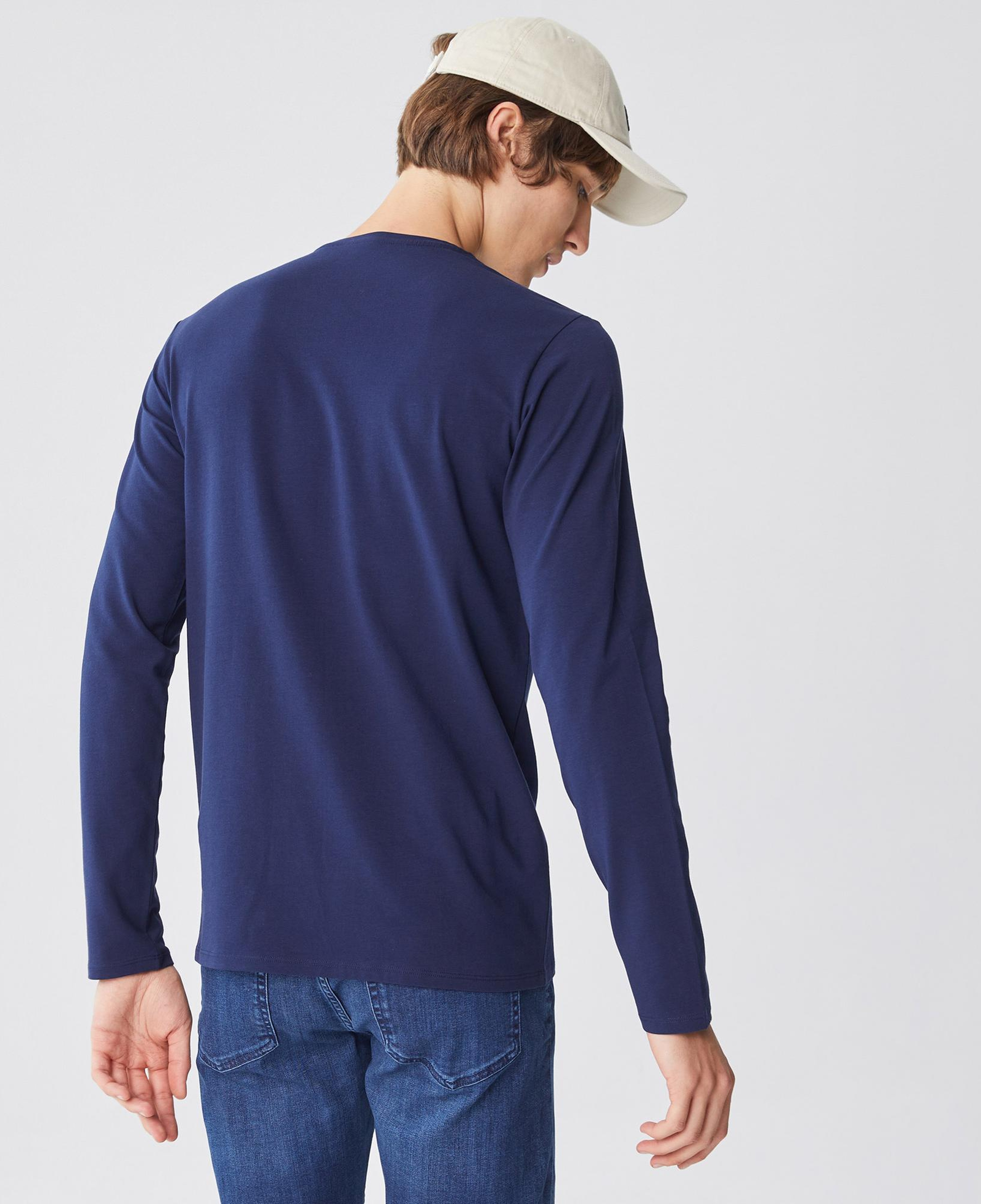 Lacoste Erkek Regular Fit Uzun Kollu Bisiklet Yaka Lacivert T-Shirt