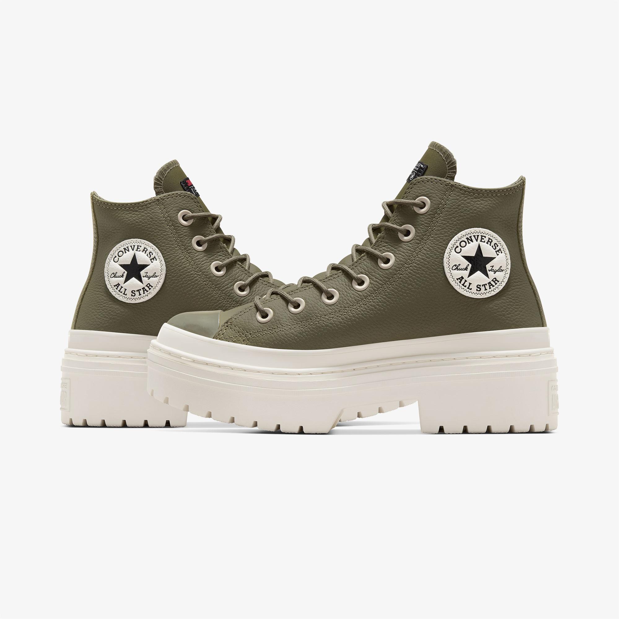 Converse Chuck Taylor All Star Lugged Heel Unisex Yeşil Deri Platform Bot