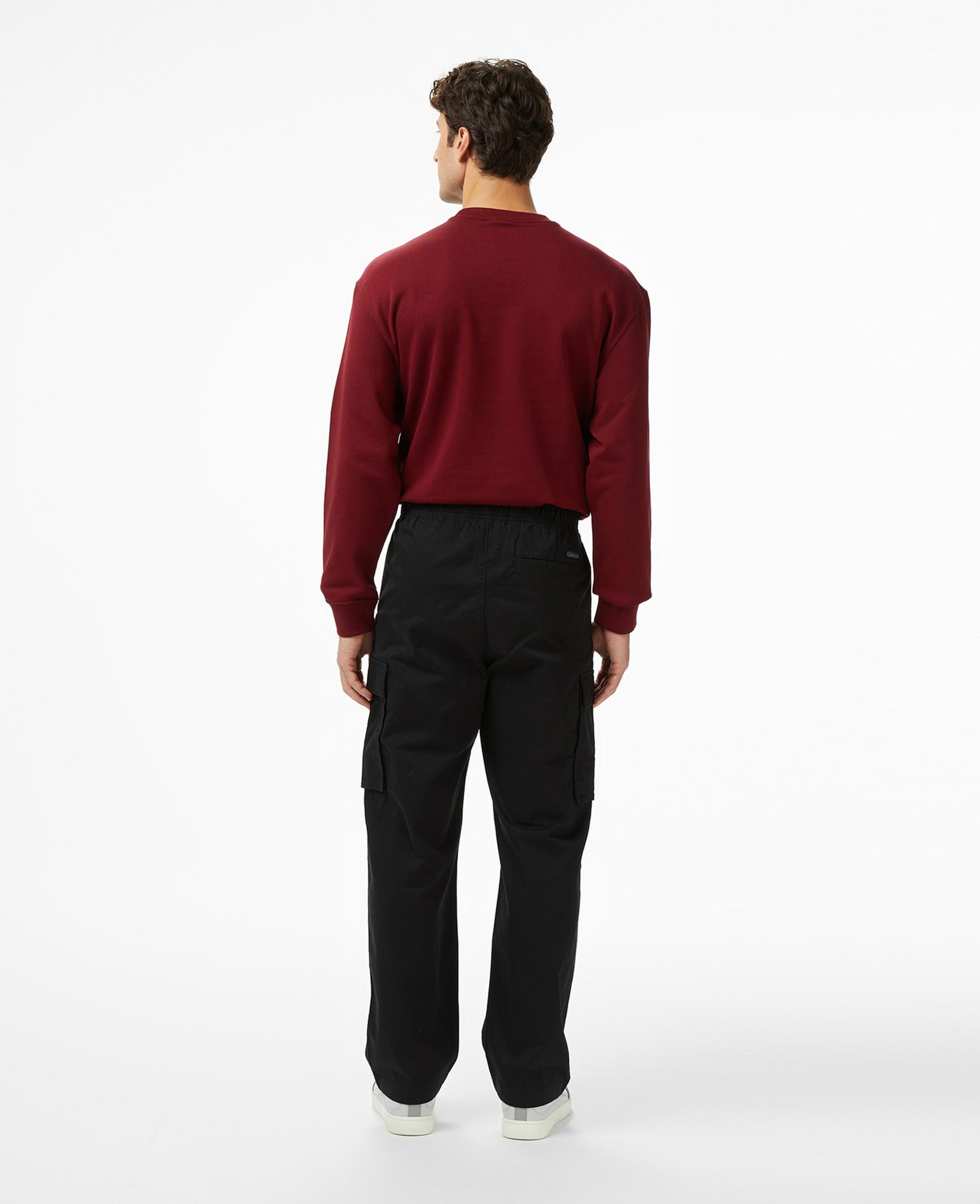 Calvin Klein Cotton Pull On Straight Cargo Erkek Siyah Pantolon