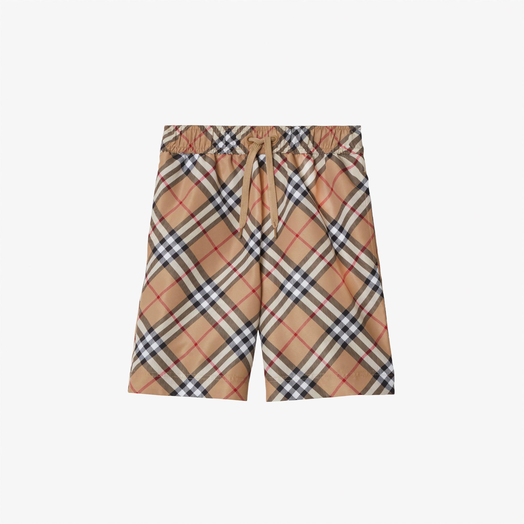 Burberry Check Çocuk Bej Deniz Şortu