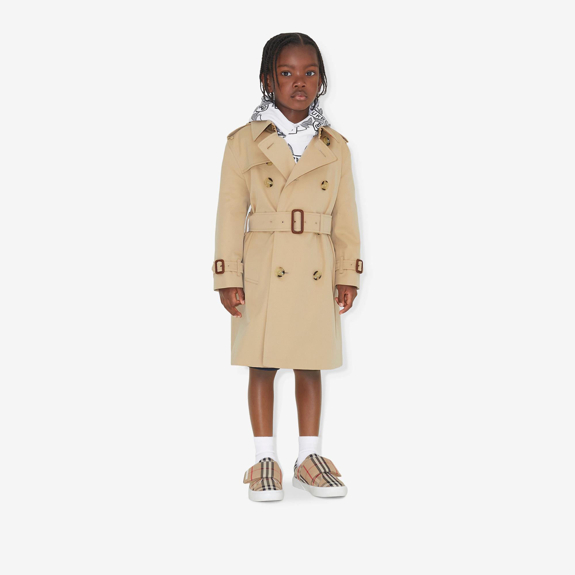 Burberry Gabardine Çocuk Bej Trençkot