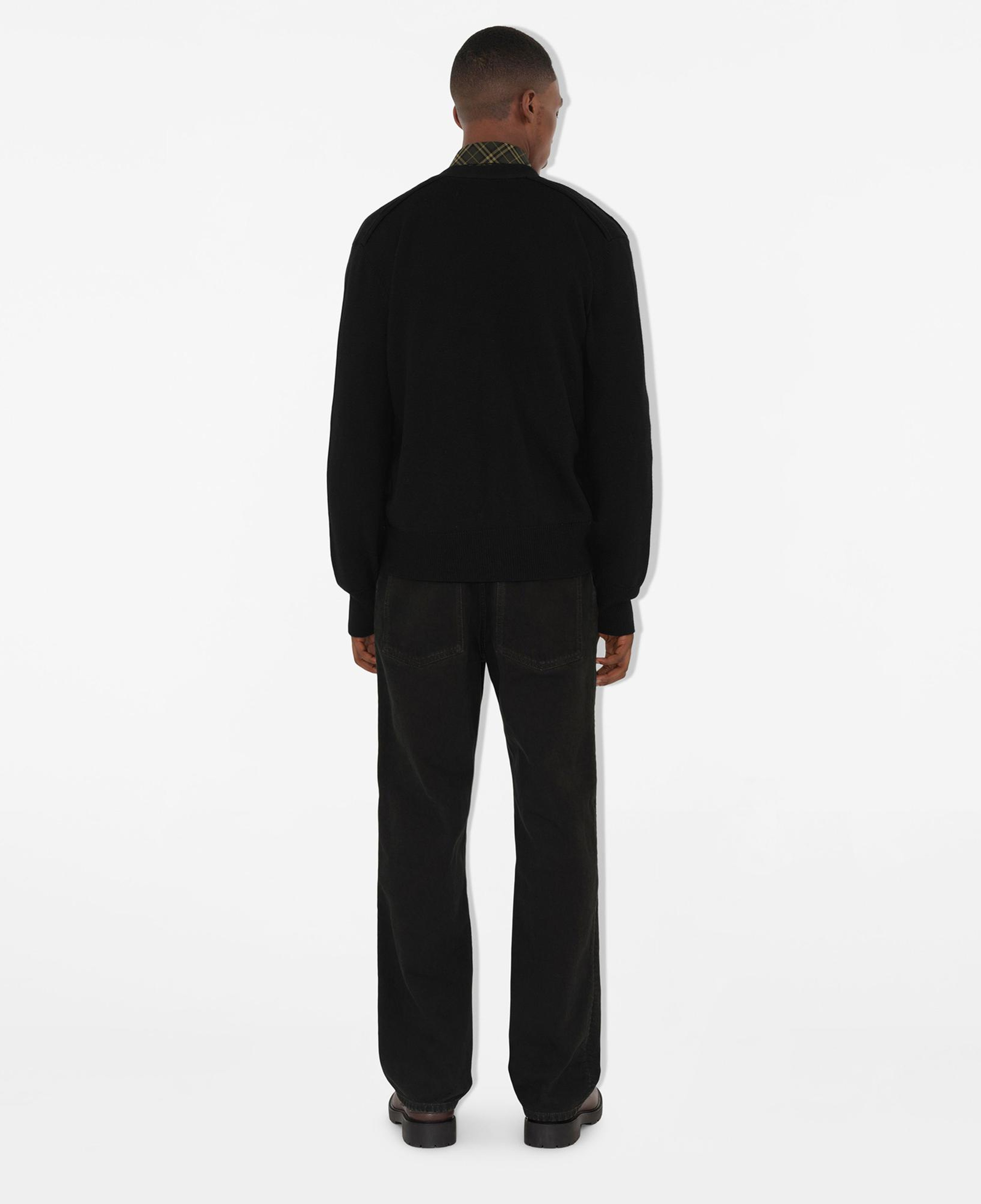 Burberry Smt Label Wool Cardigan Erkek Siyah Hırka