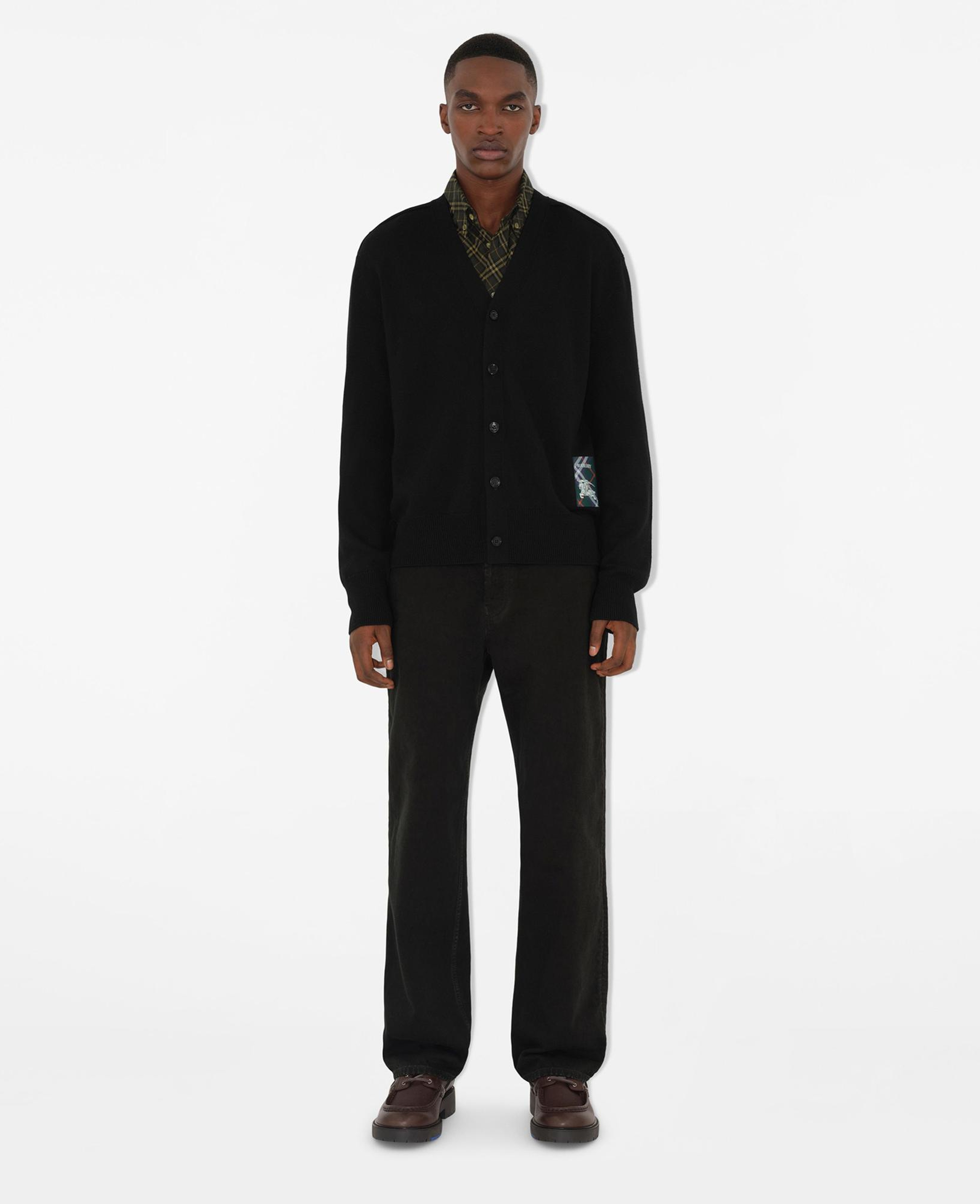 Burberry Smt Label Wool Cardigan Erkek Siyah Hırka