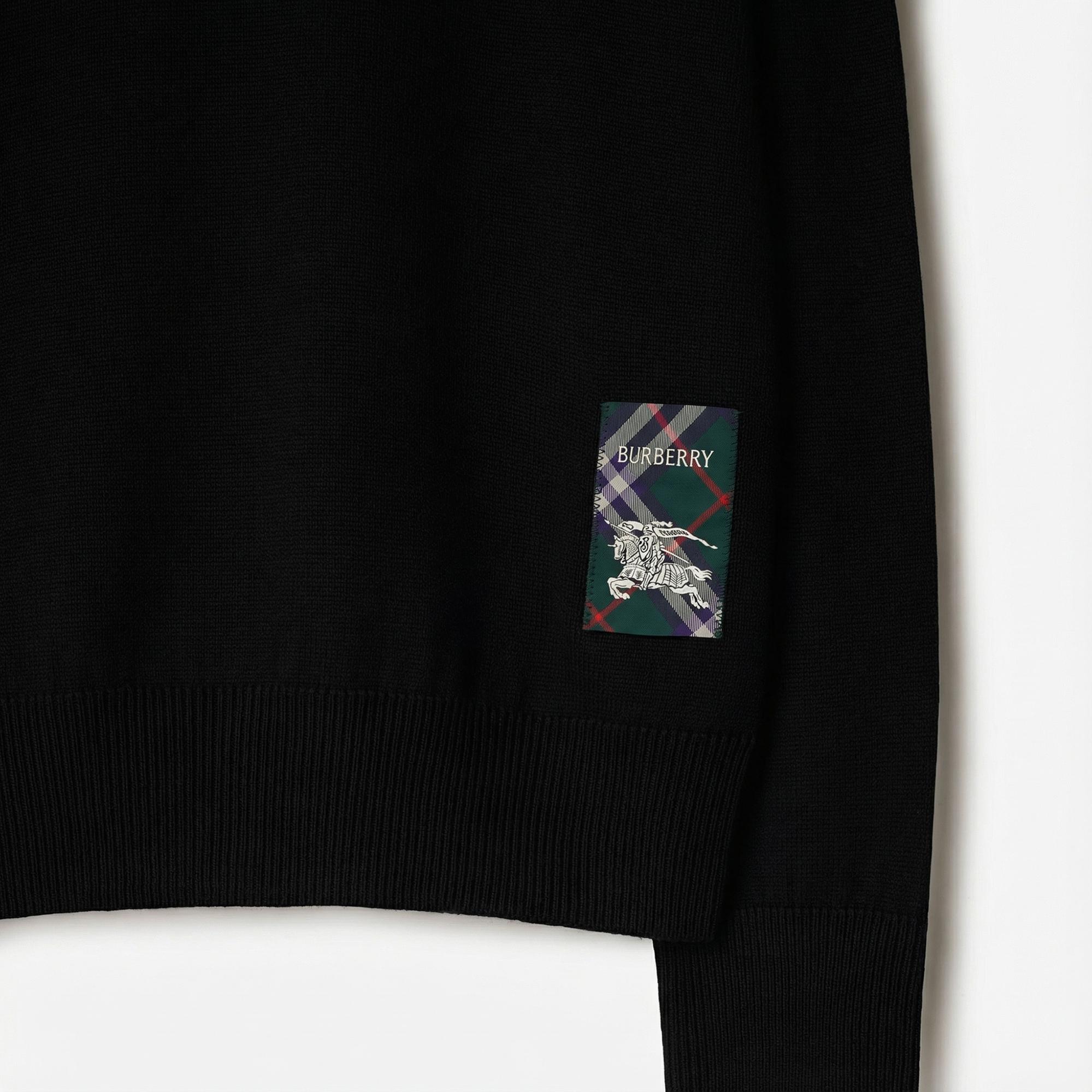 Burberry Smt Label Wool Cardigan Erkek Siyah Hırka