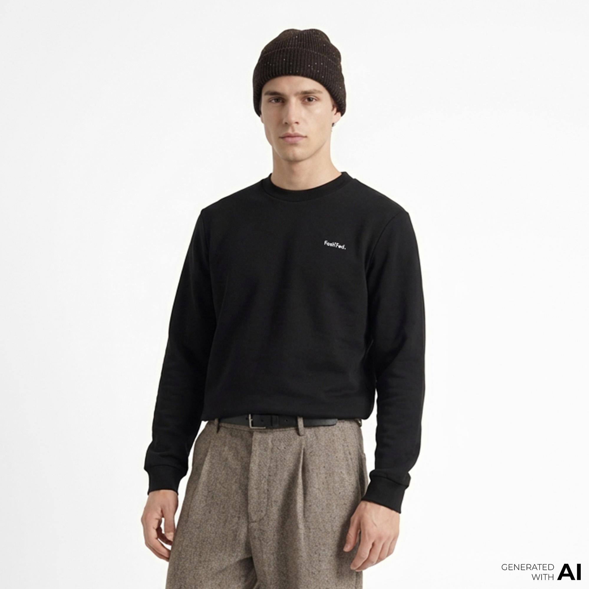 FashFed Unisex Siyah Sweatshirt