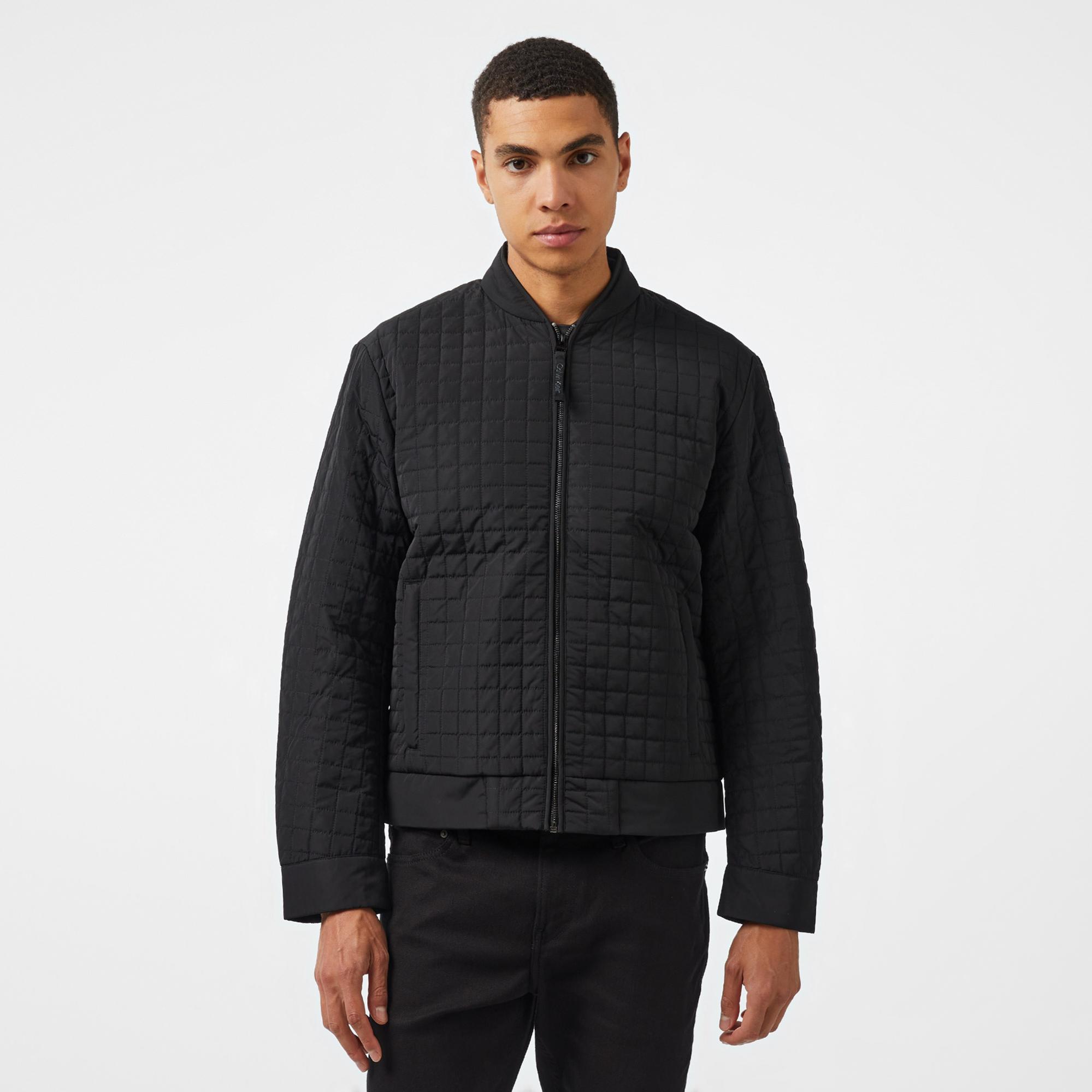 Calvin Klein Grıd Quilt Biker Slw Erkek Siyah Biker Ceket