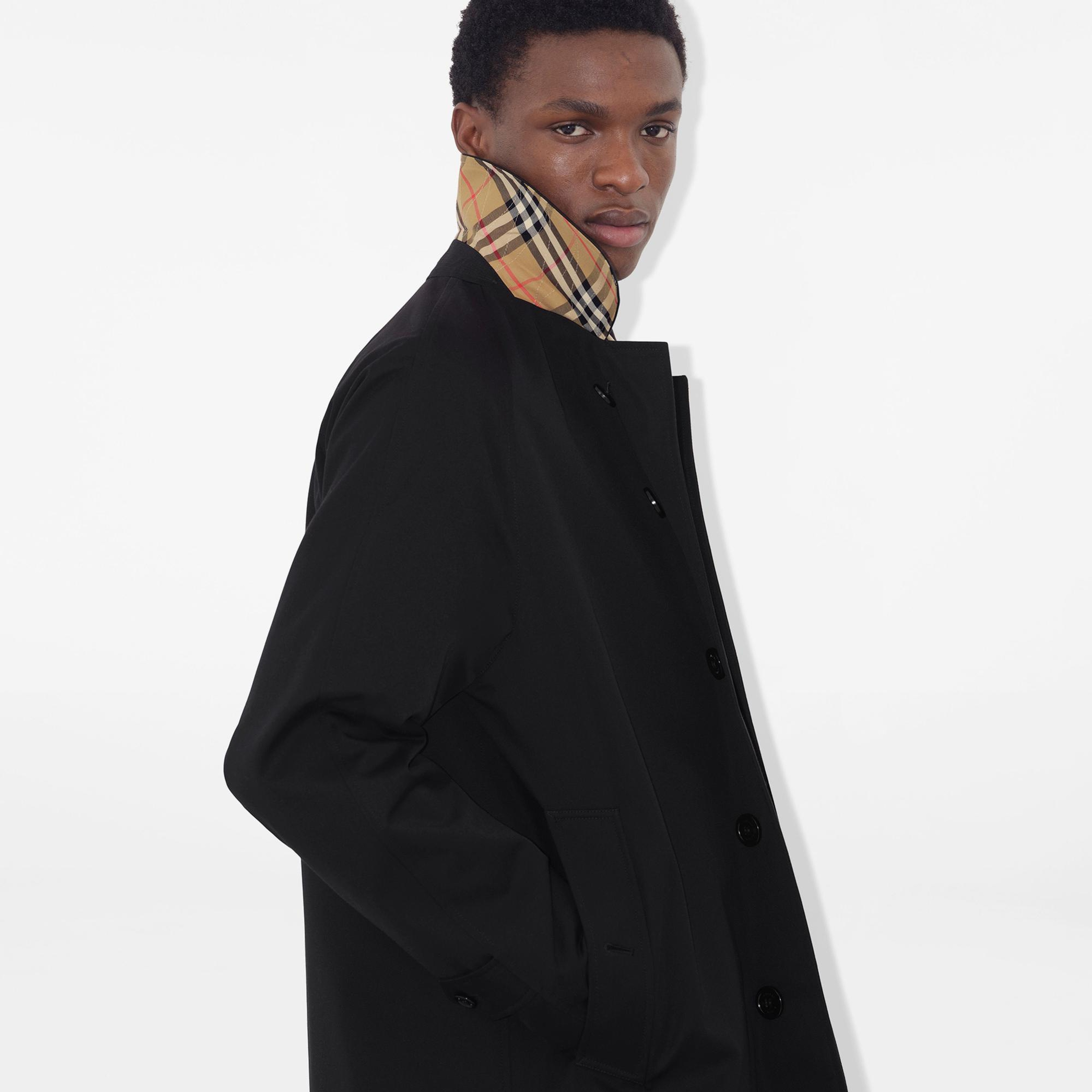 Burberry Short Camden Heritage Car Erkek Siyah Trençkot