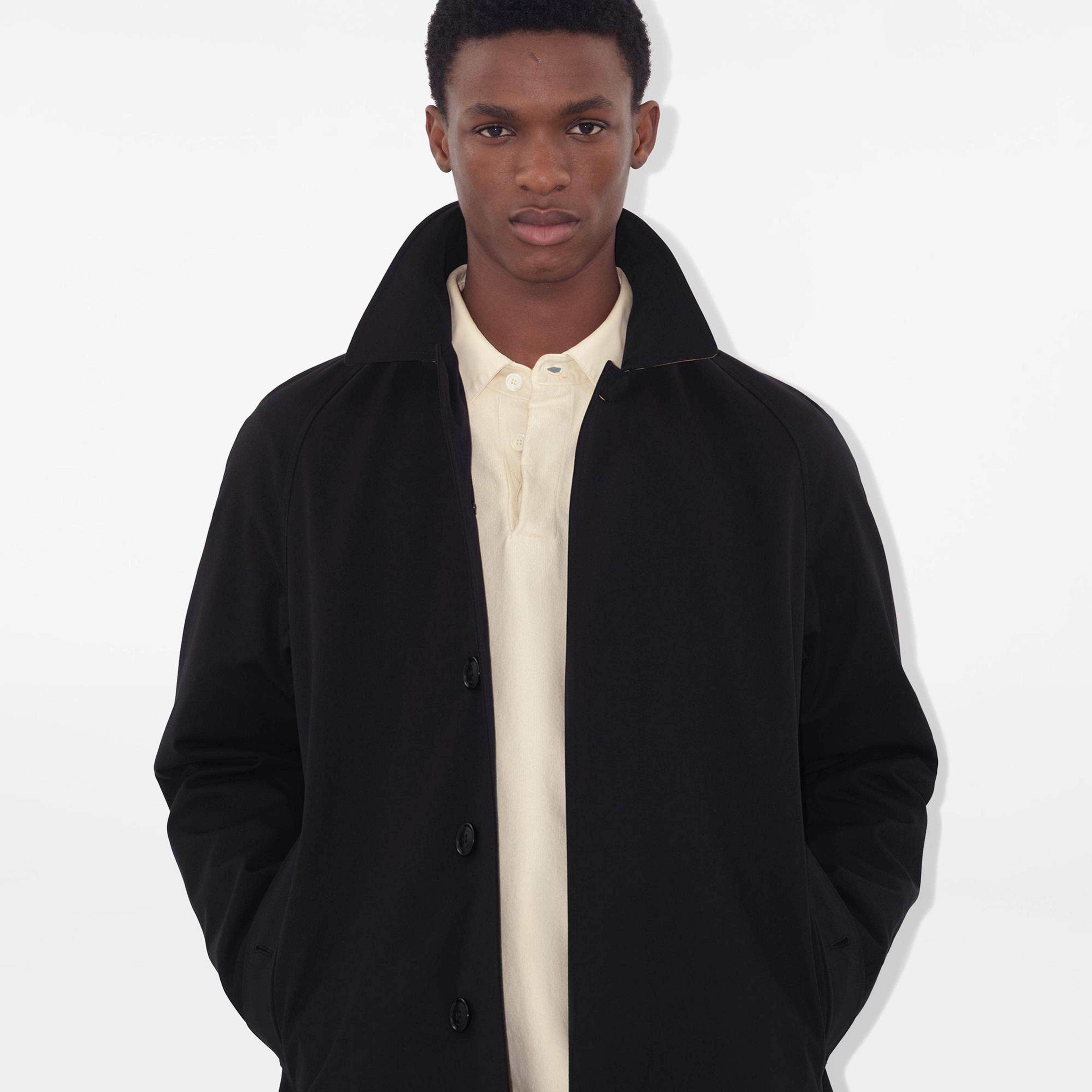 Burberry Short Camden Heritage Car Erkek Siyah Trençkot