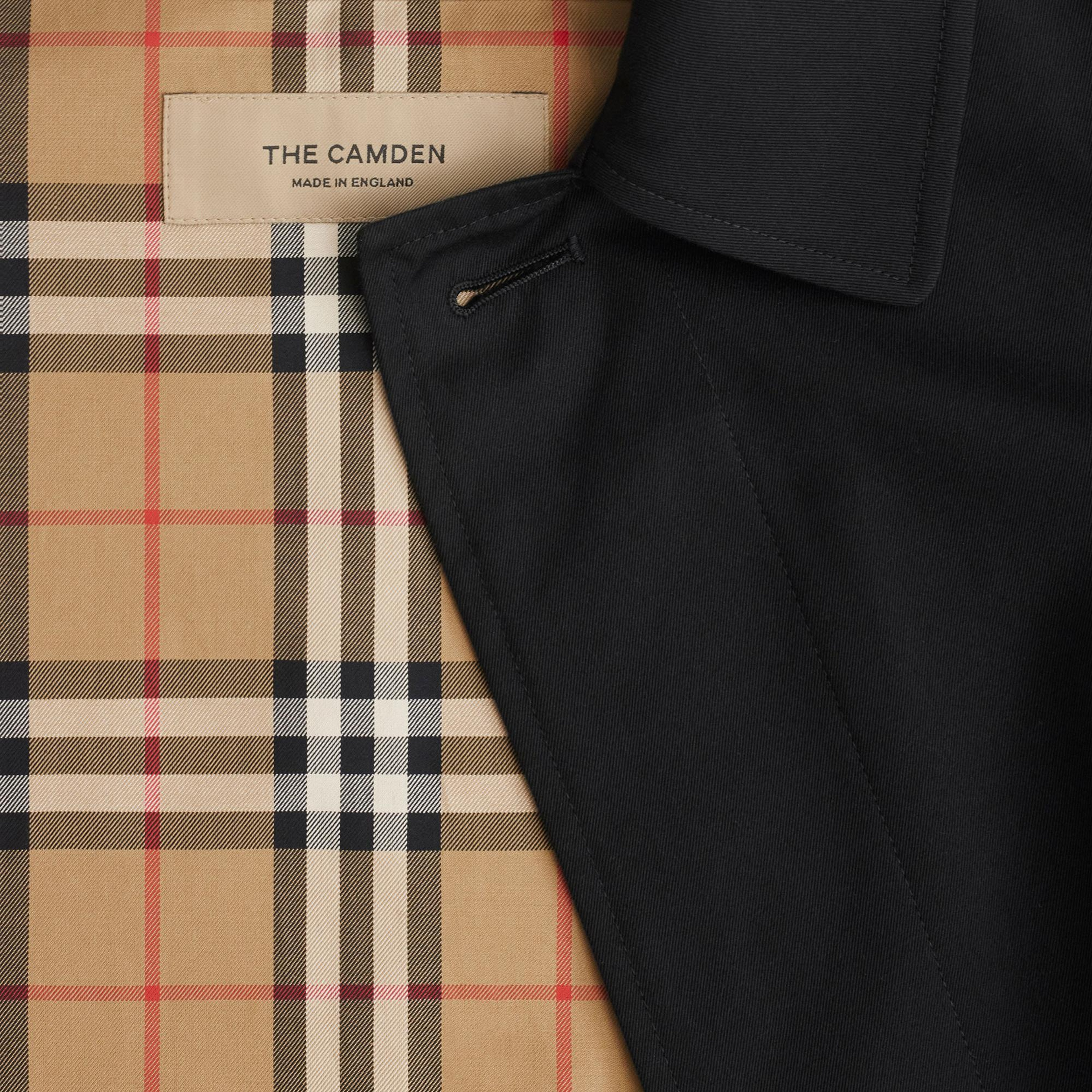 Burberry Short Camden Heritage Car Erkek Siyah Trençkot