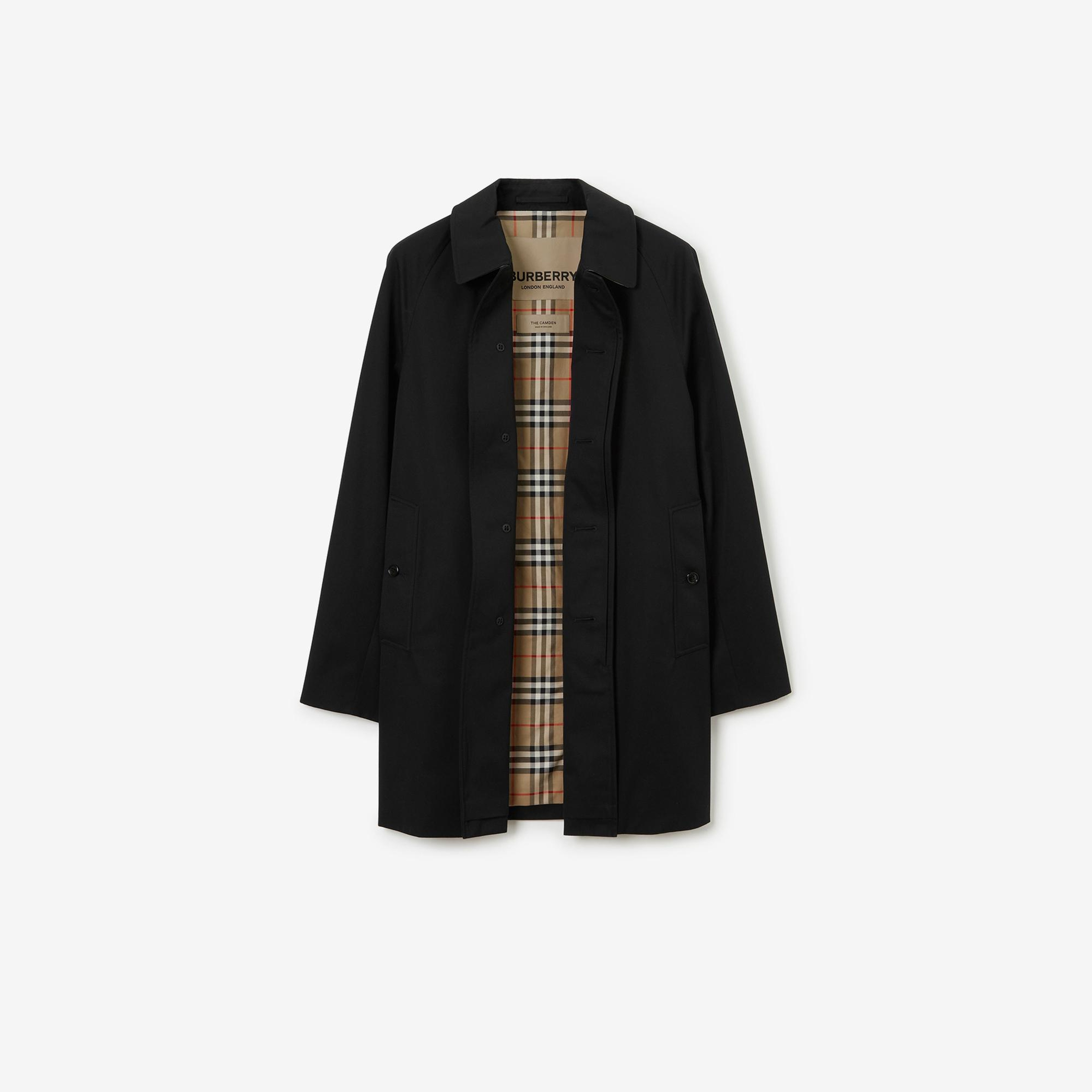 Burberry Short Camden Heritage Car Erkek Siyah Trençkot