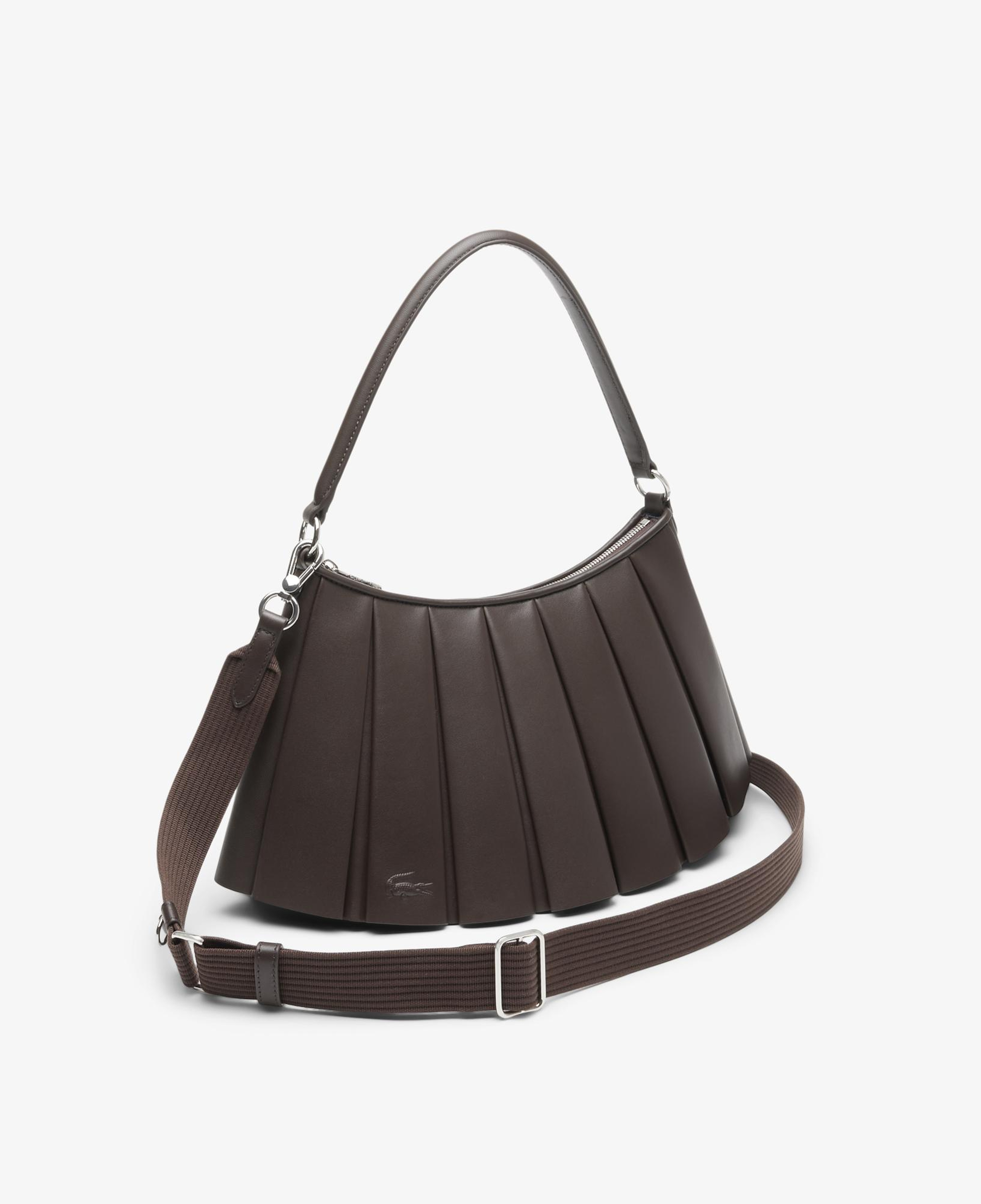 Lacoste Medium Lenglen Kadın Deri Koyu Kahverengi Omuz Çantası