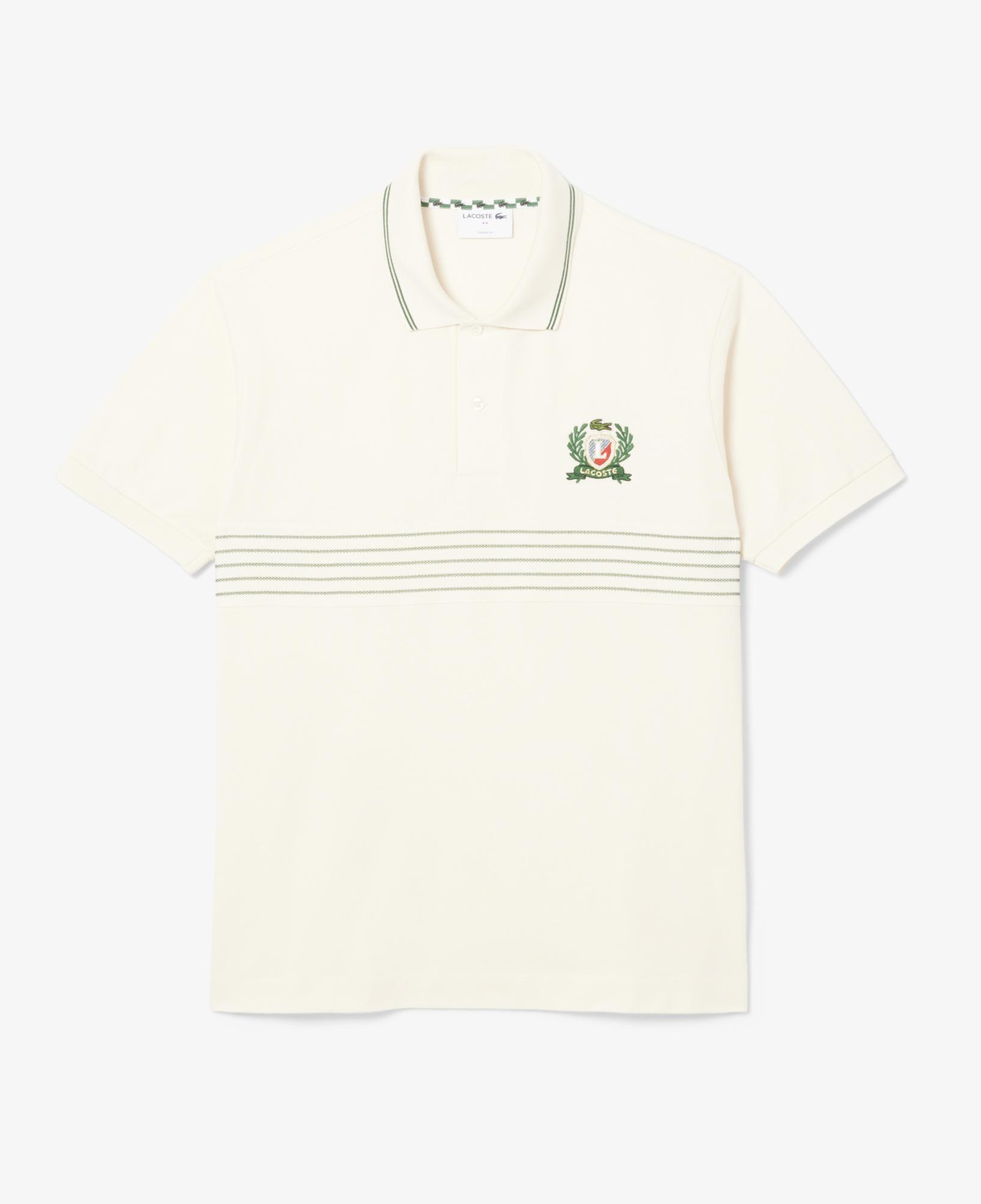 Lacoste Erkek Classic Fit Çizgili Krem Polo
