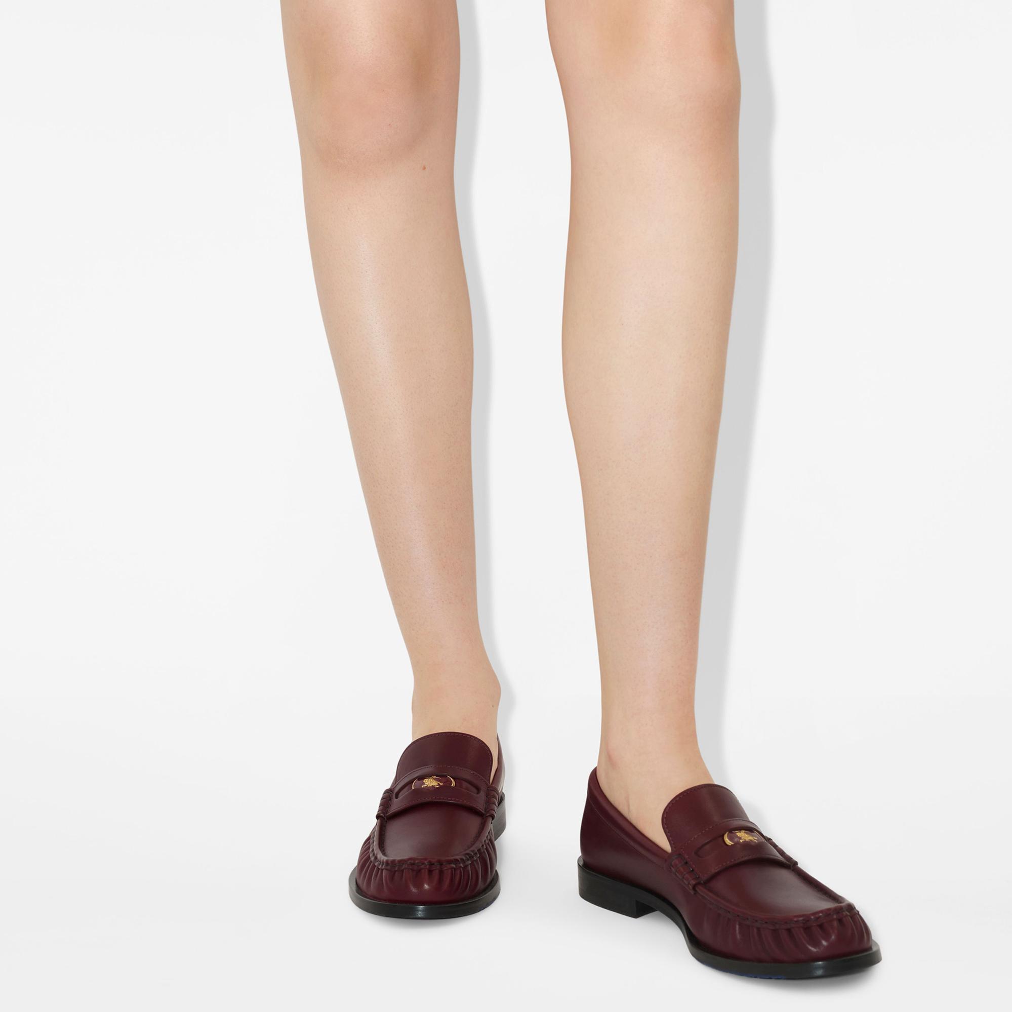 Burberry Leather Cadet Kadın Bordo Günlük Ayakkabı