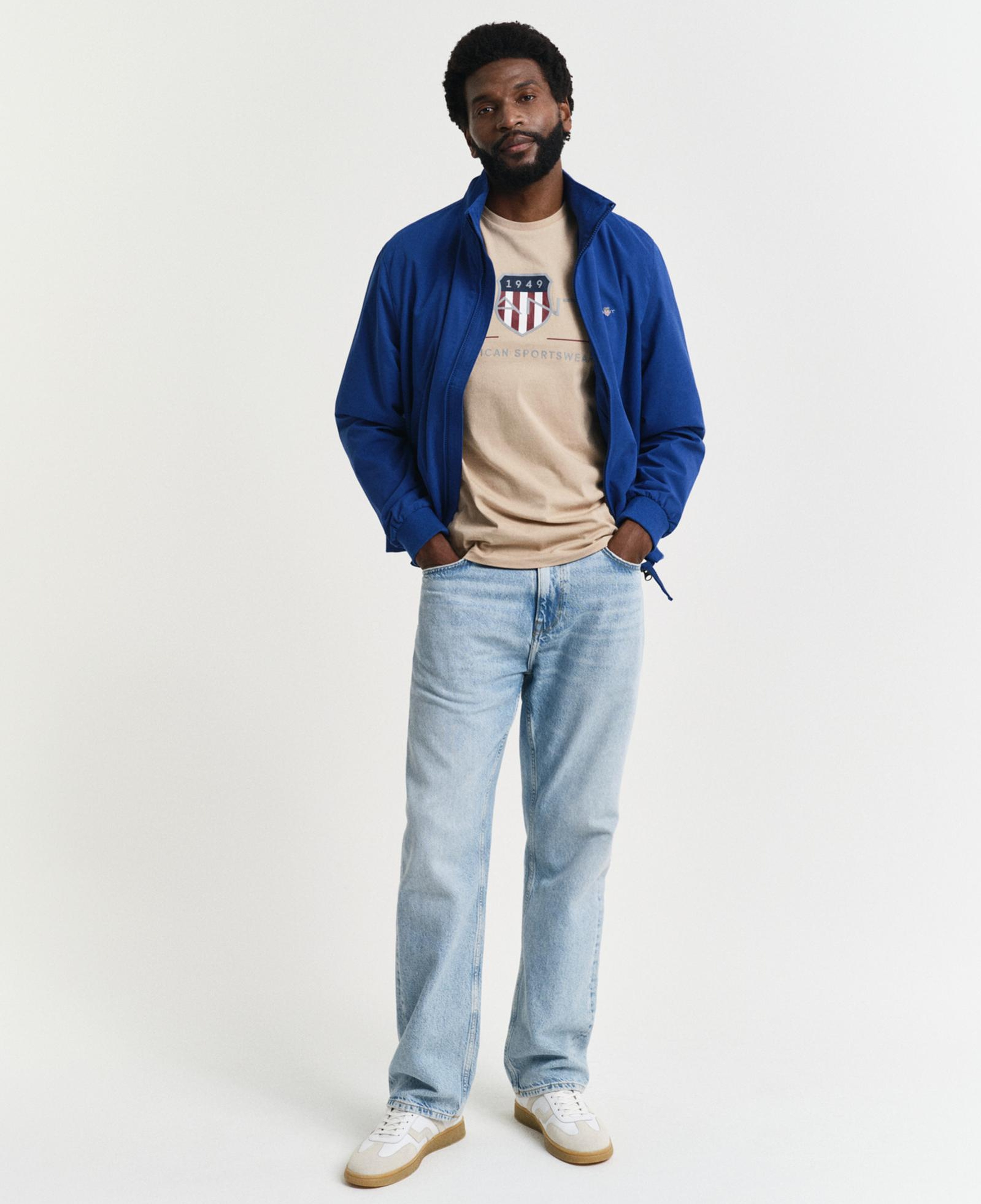 GANT Erkek Bej Regular Fit Bisiklet Yaka Logolu T-Shirt