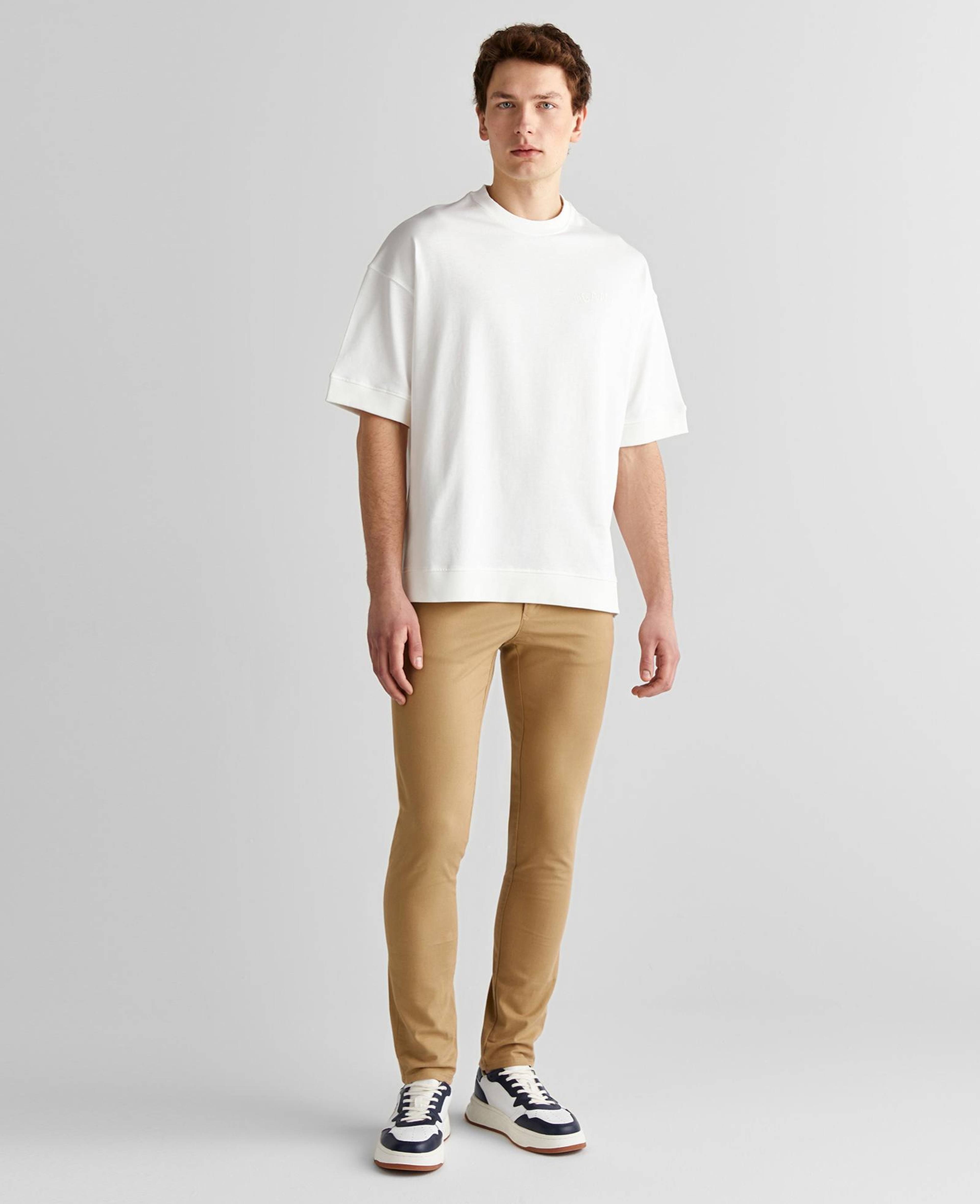 GANT Erkek Krem Orijinal Fit Bisiklet Yaka Logolu T-Shirt