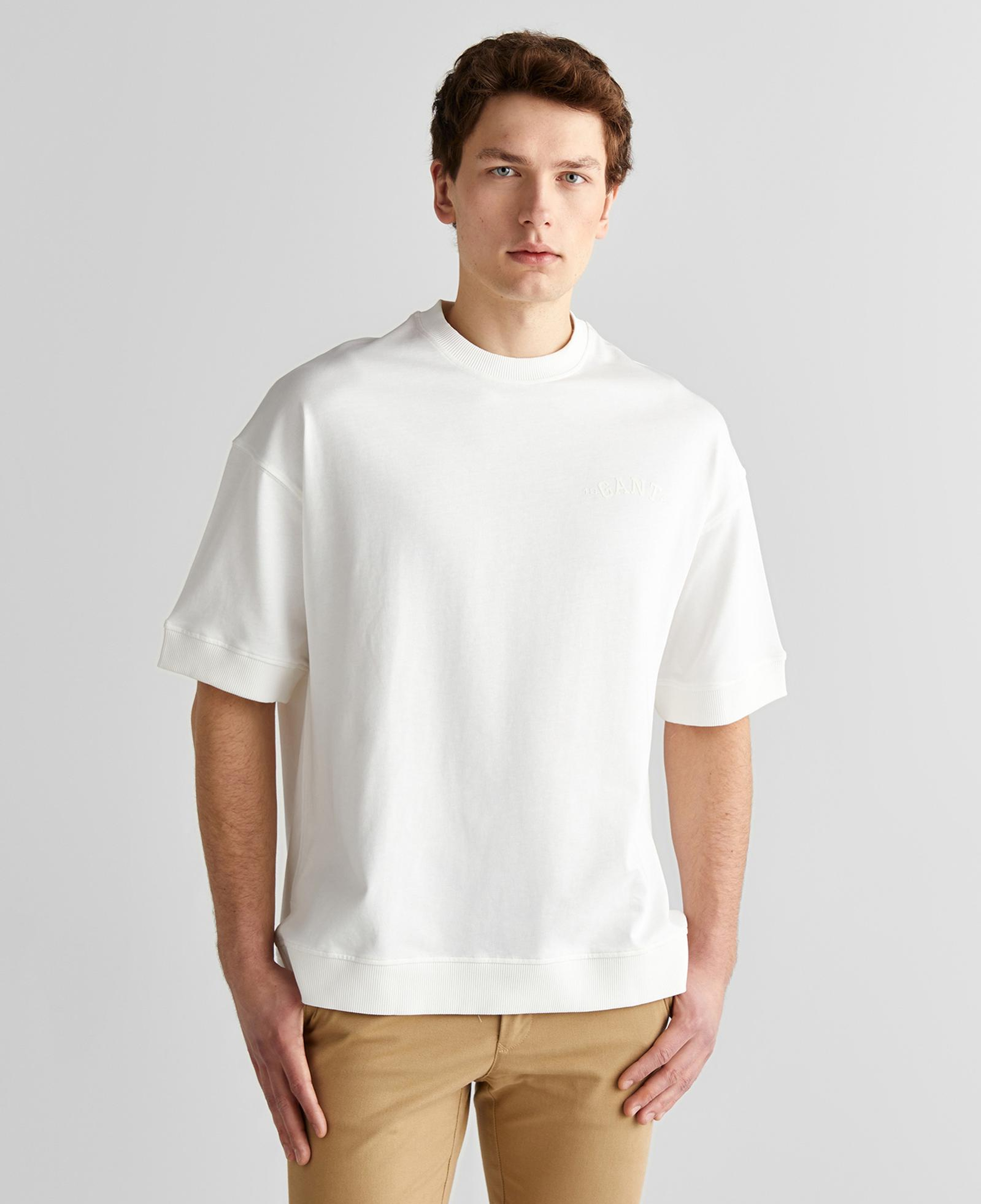 GANT Erkek Krem Orijinal Fit Bisiklet Yaka Logolu T-Shirt