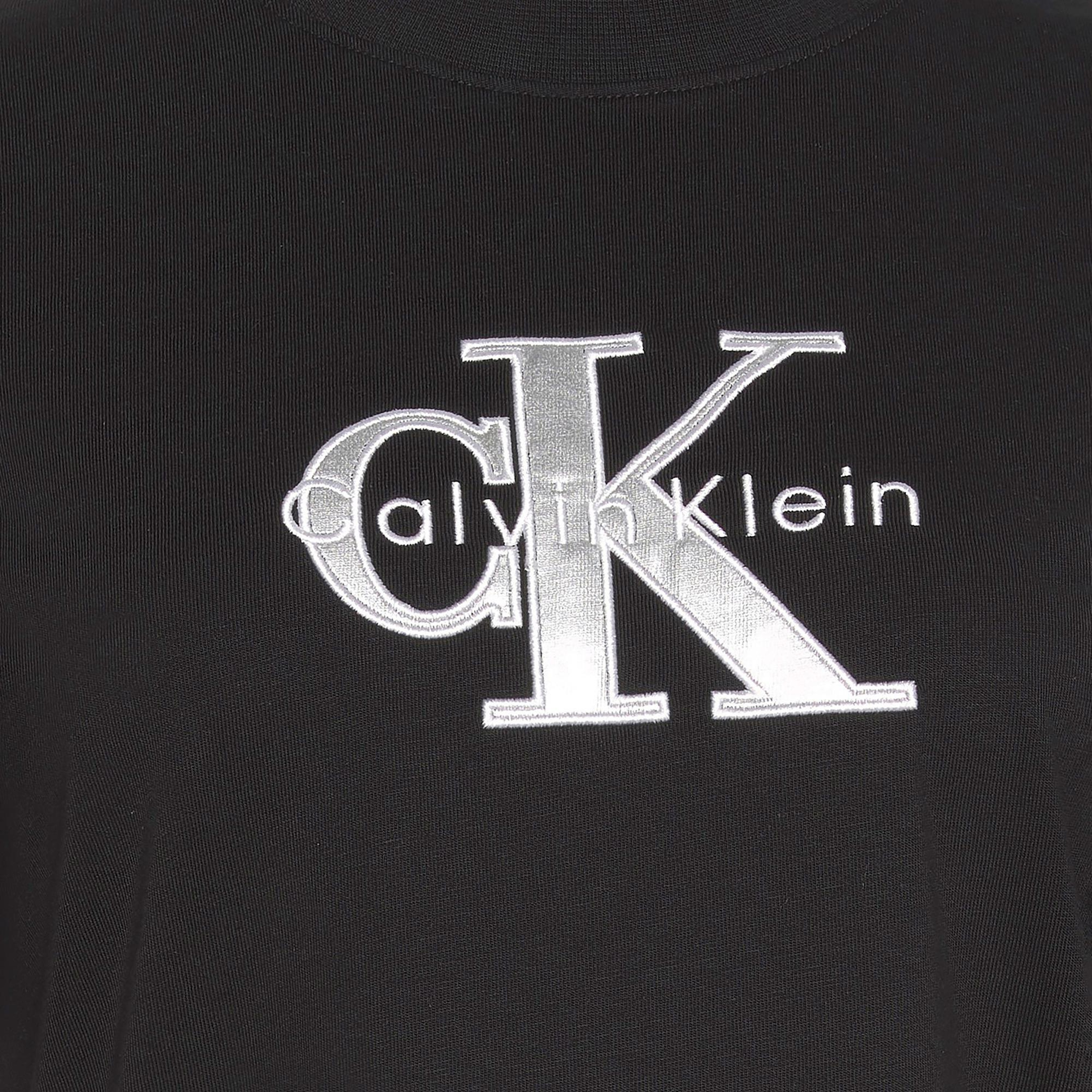 Calvin Klein Classic Monologo Metallic Kadın Siyah T-Shirt