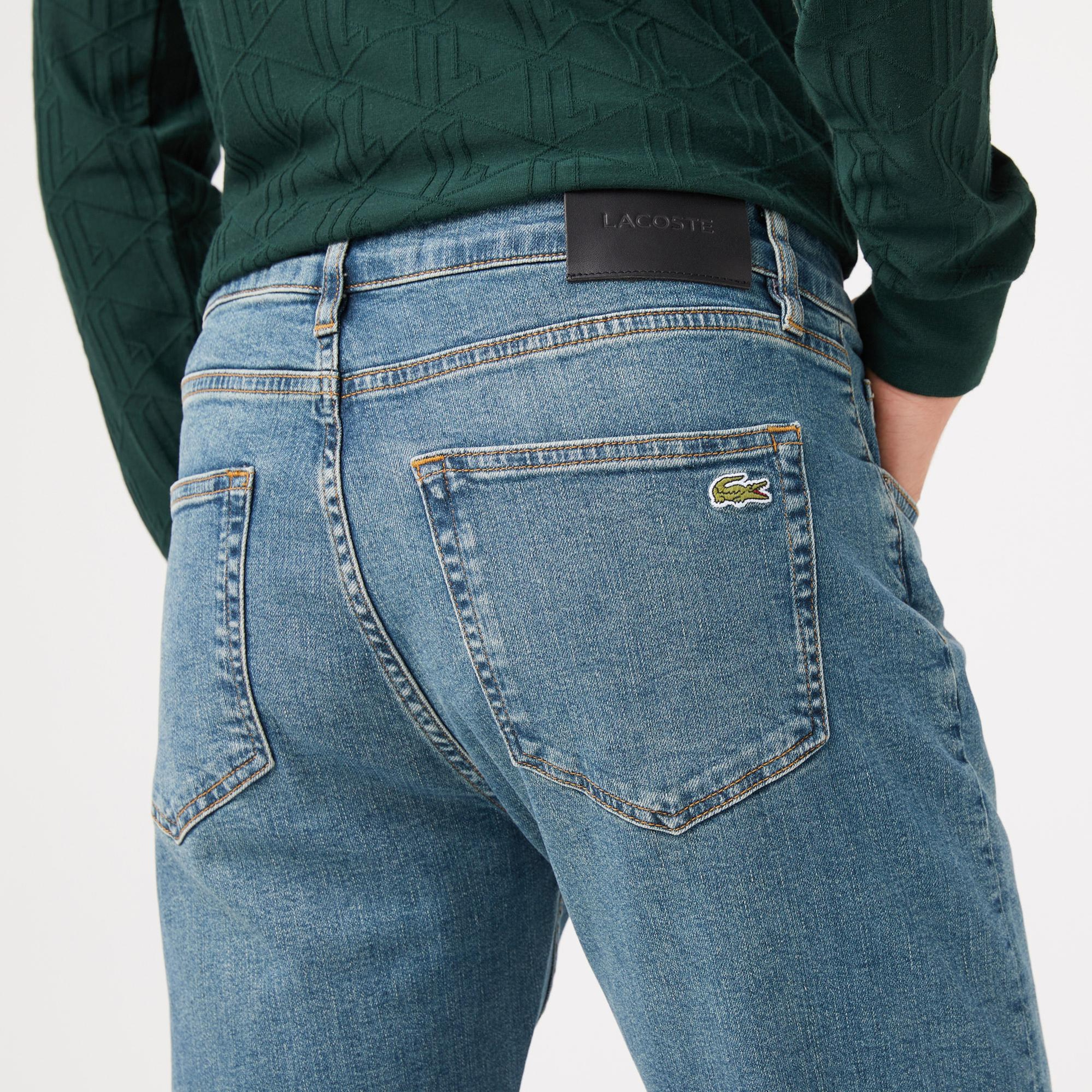 Lacoste Erkek Slim Fit Mavi Jean Pantolon