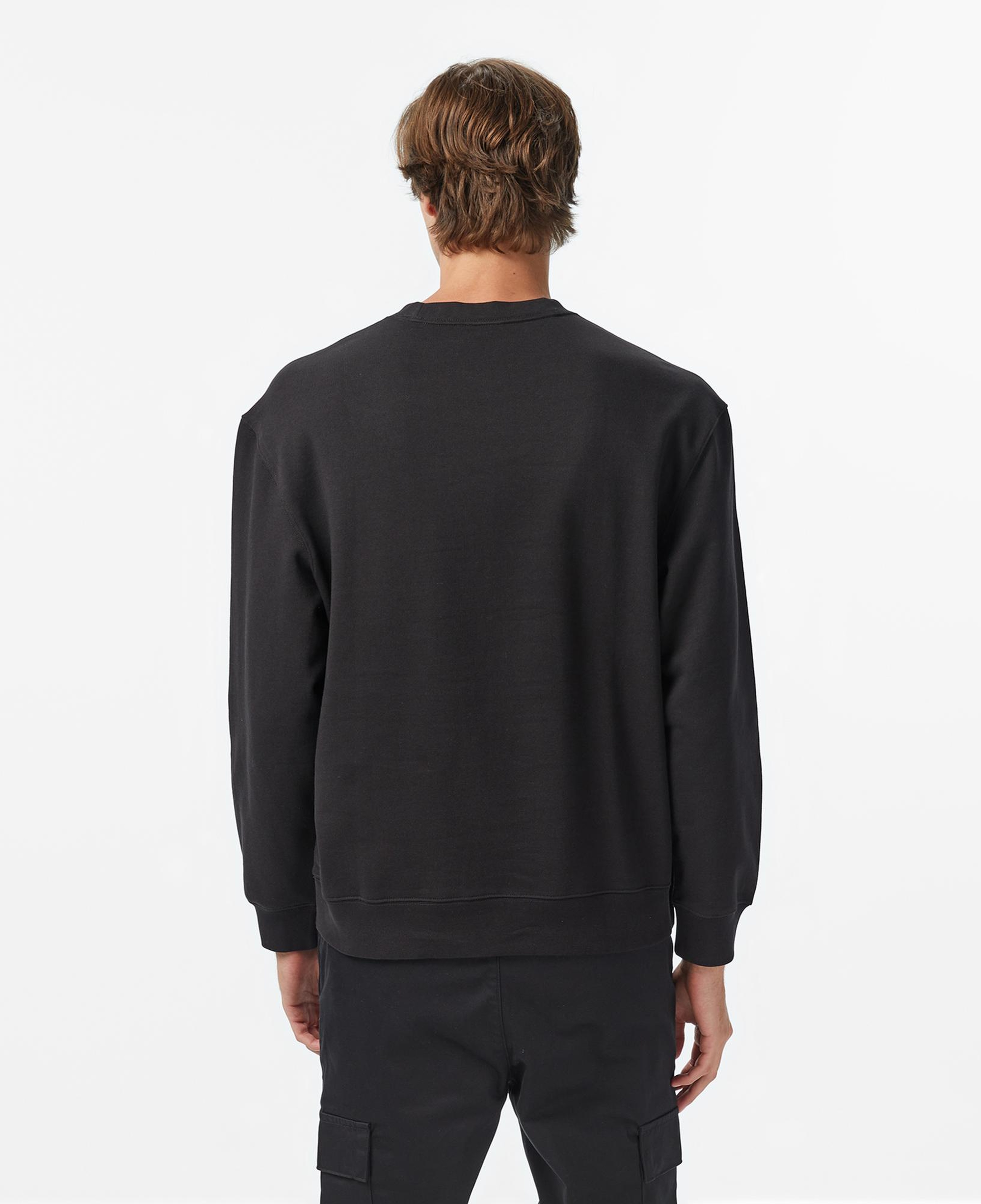 Calvin Klein Terry Bauhaus Logo Erkek Siyah Sweatshirt