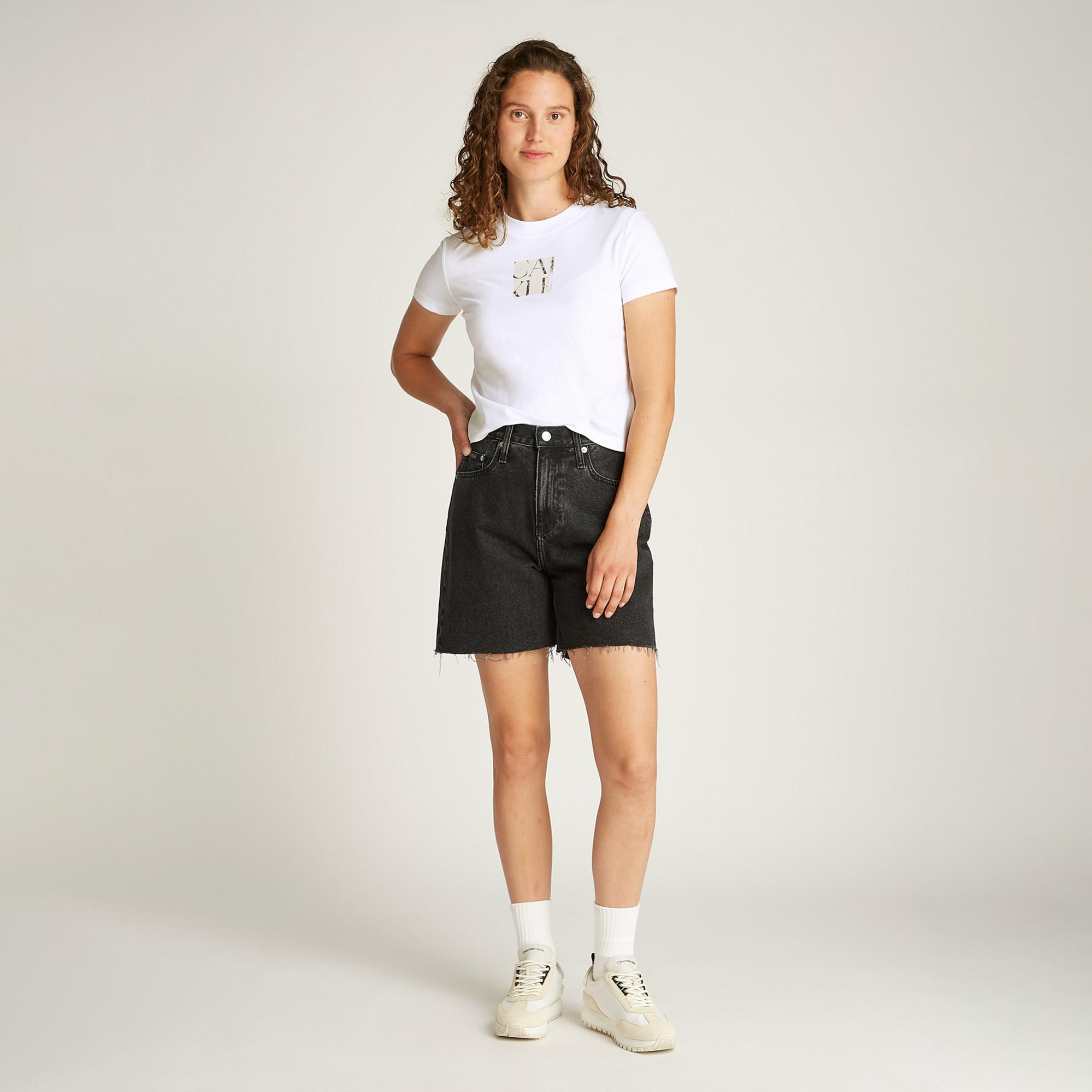 Calvin Klein Front Photo Graphic Baby Kadın Beyaz T-Shirt