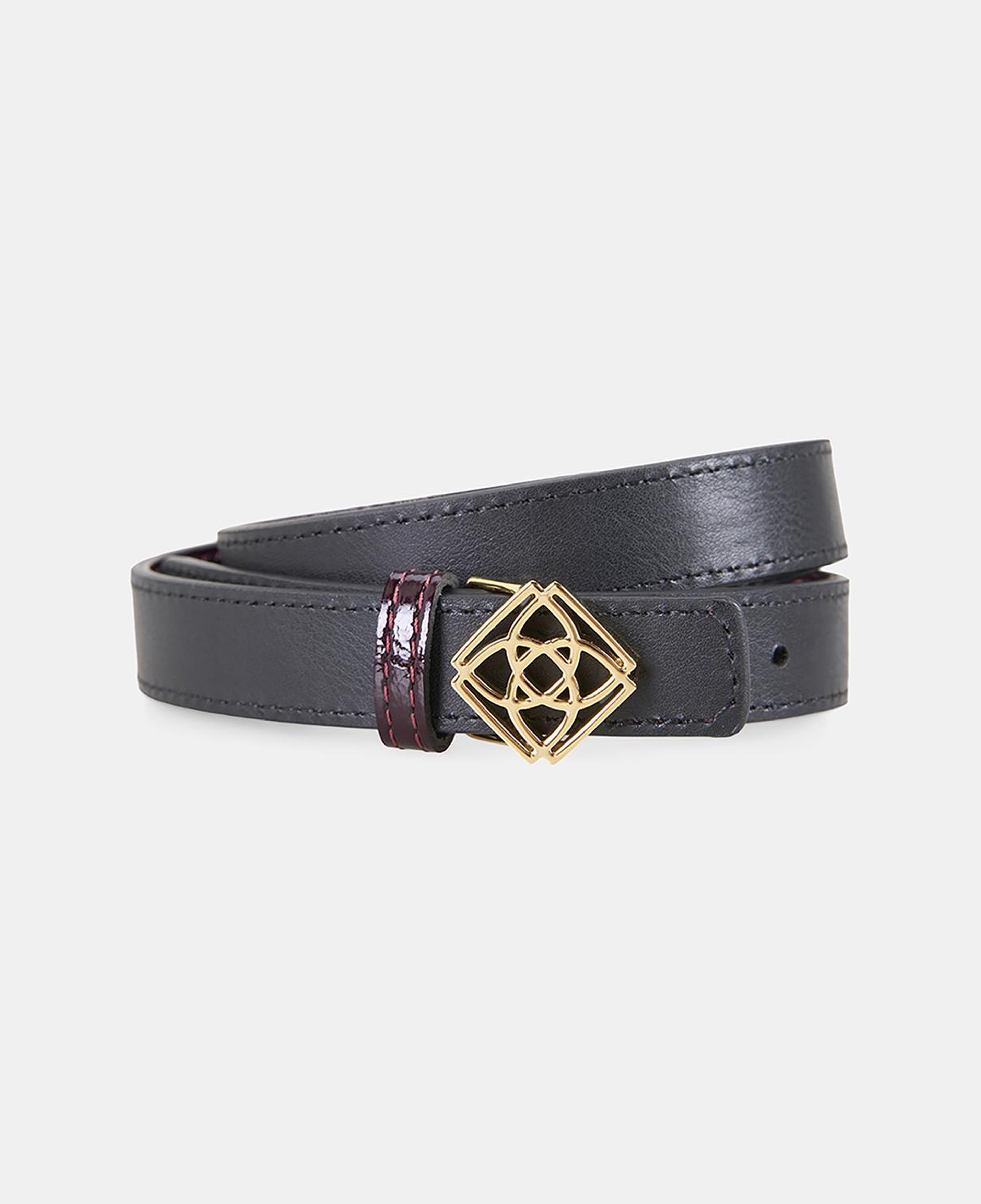 Kadın Siyah / Bordo Çift Taraflı Deri Kemer