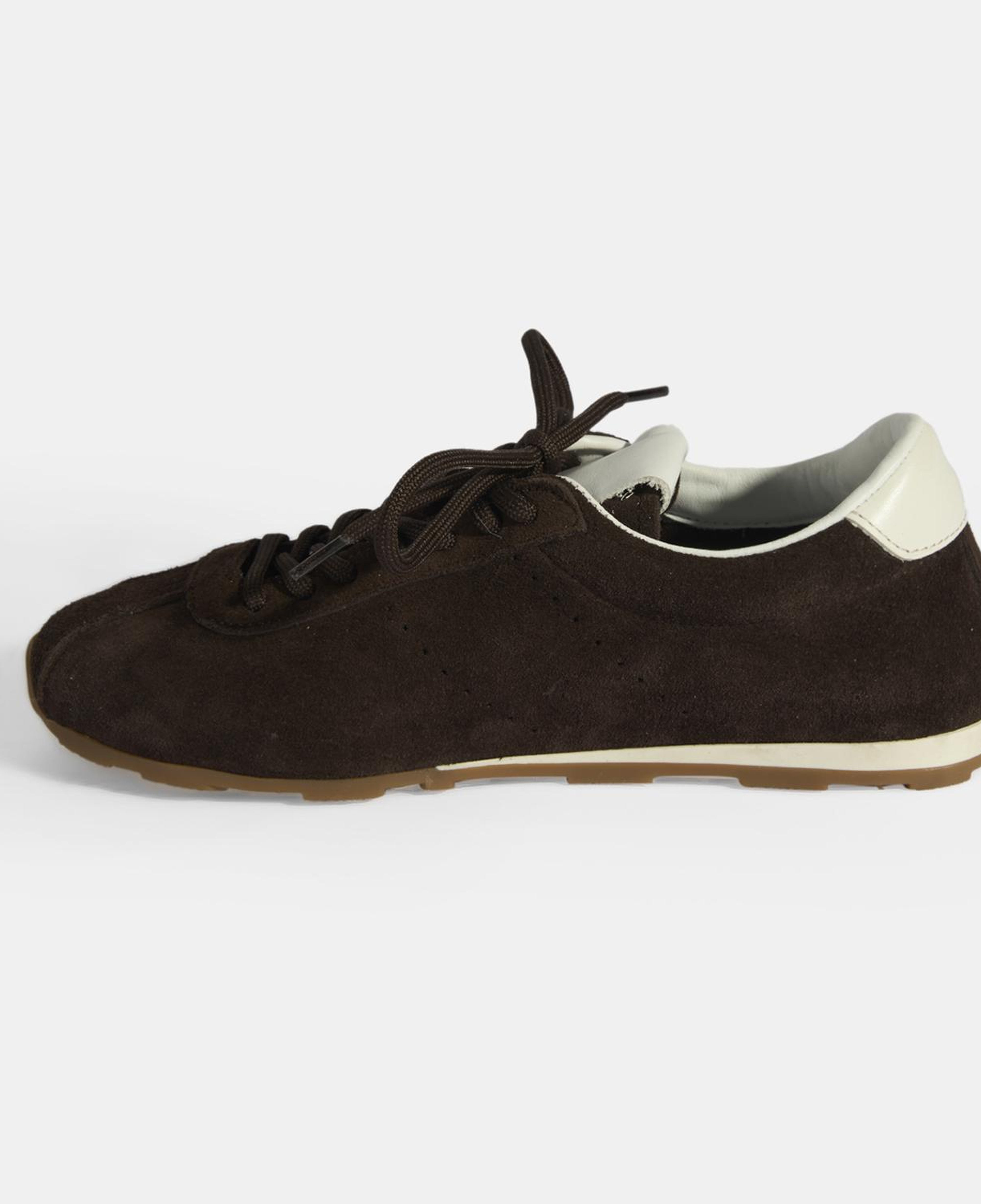 Kadın Kahve Bağcıklı Süet Spor Ayakkabı