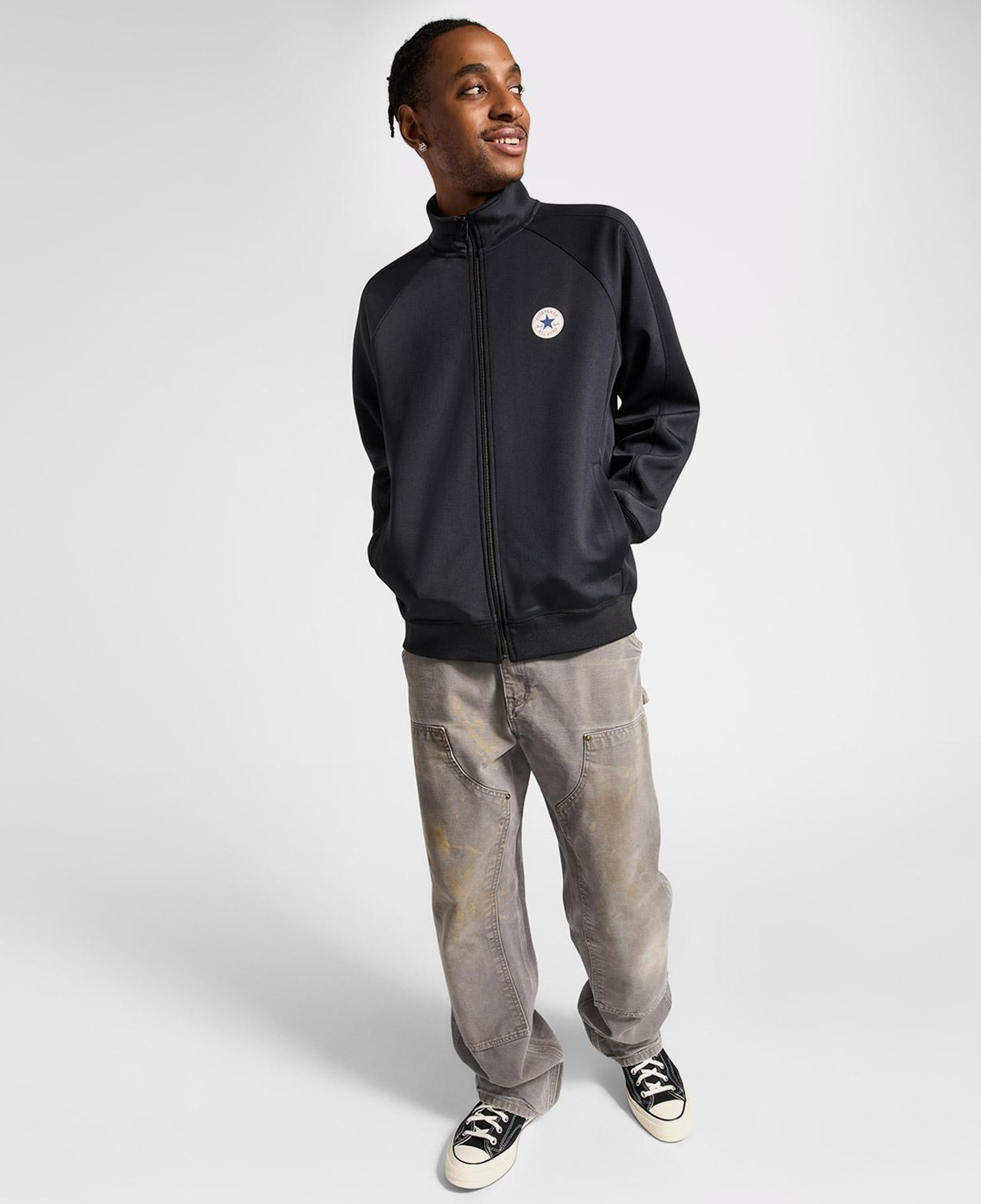 Converse Erkek Fermuarlı Siyah Eşofman Üstü