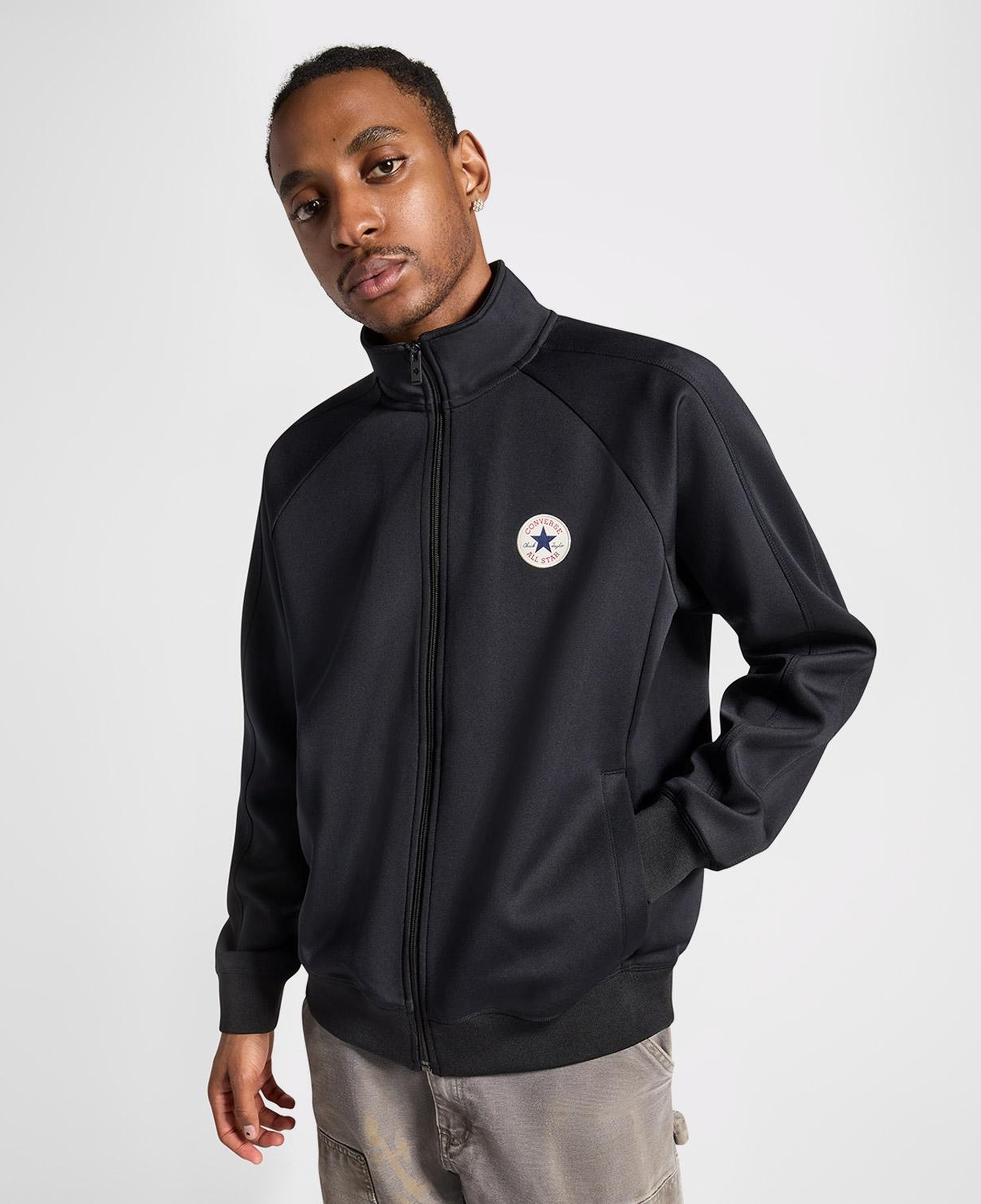 Converse Erkek Fermuarlı Siyah Eşofman Üstü