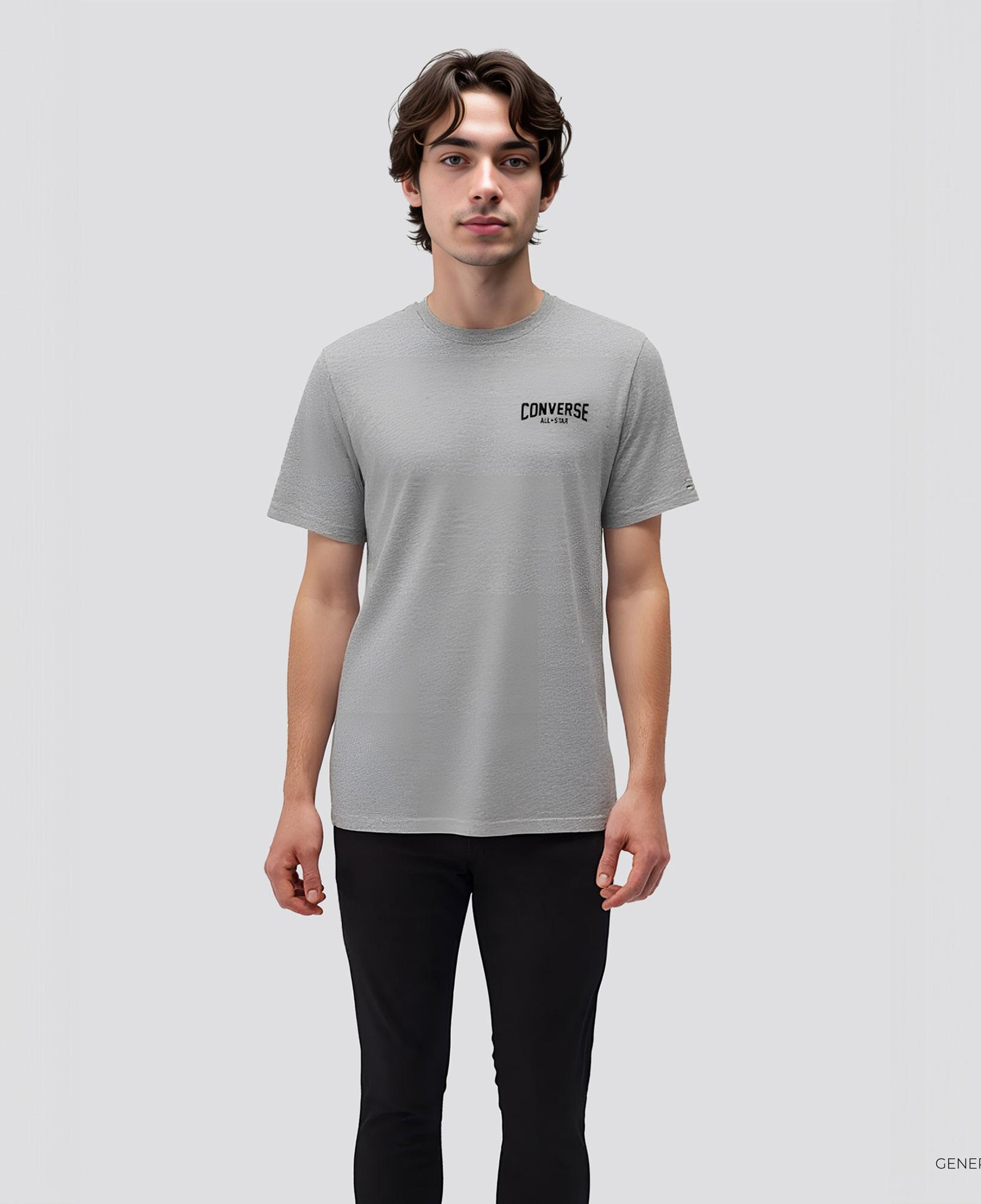 Converse Erkek Baskılı Gri T-Shirt
