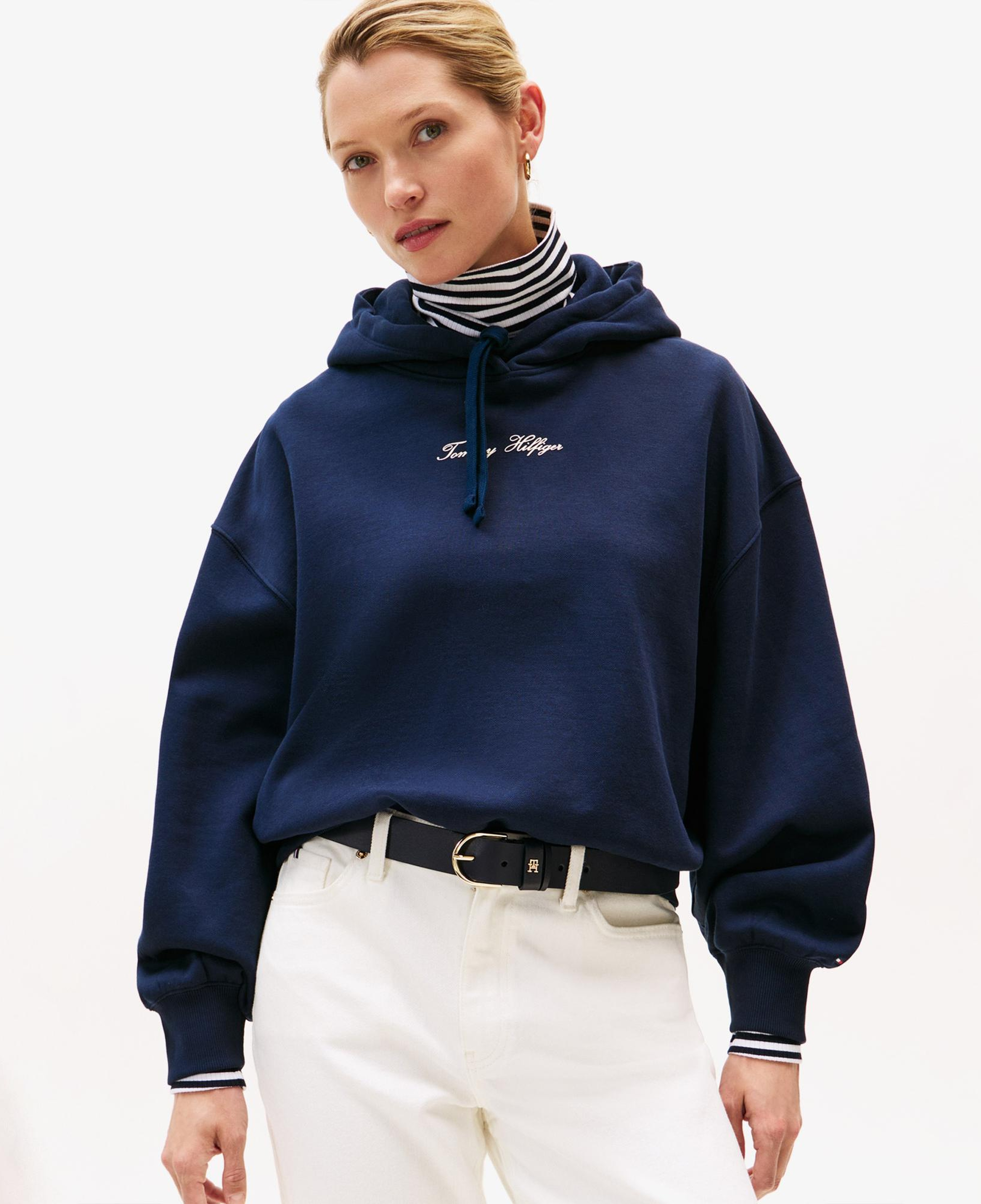 Tommy Hilfiger Classic Script Kadın Lacivert Hoodie