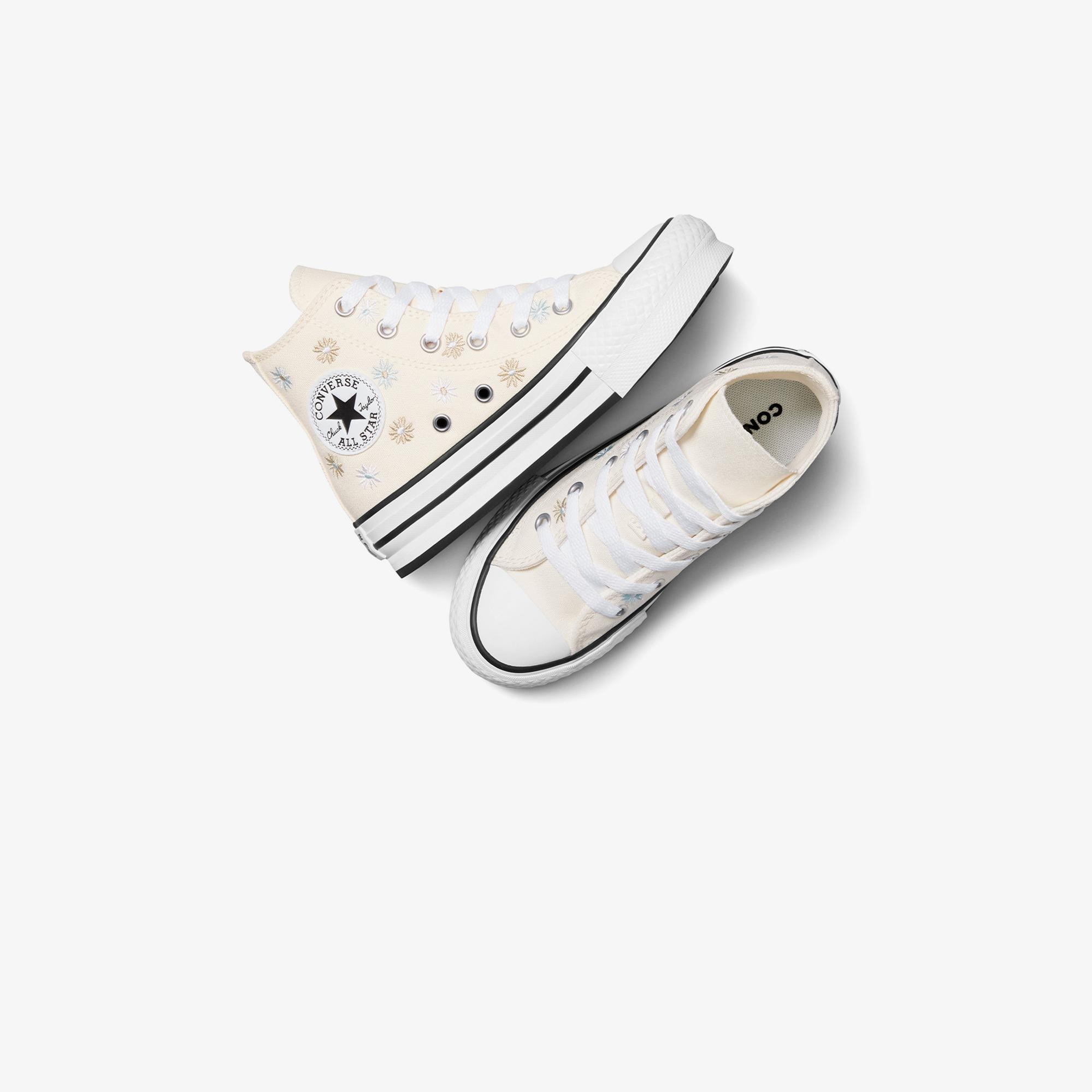 Converse Chuck Taylor All Star Platform Florals Çocuk Krem Sneaker