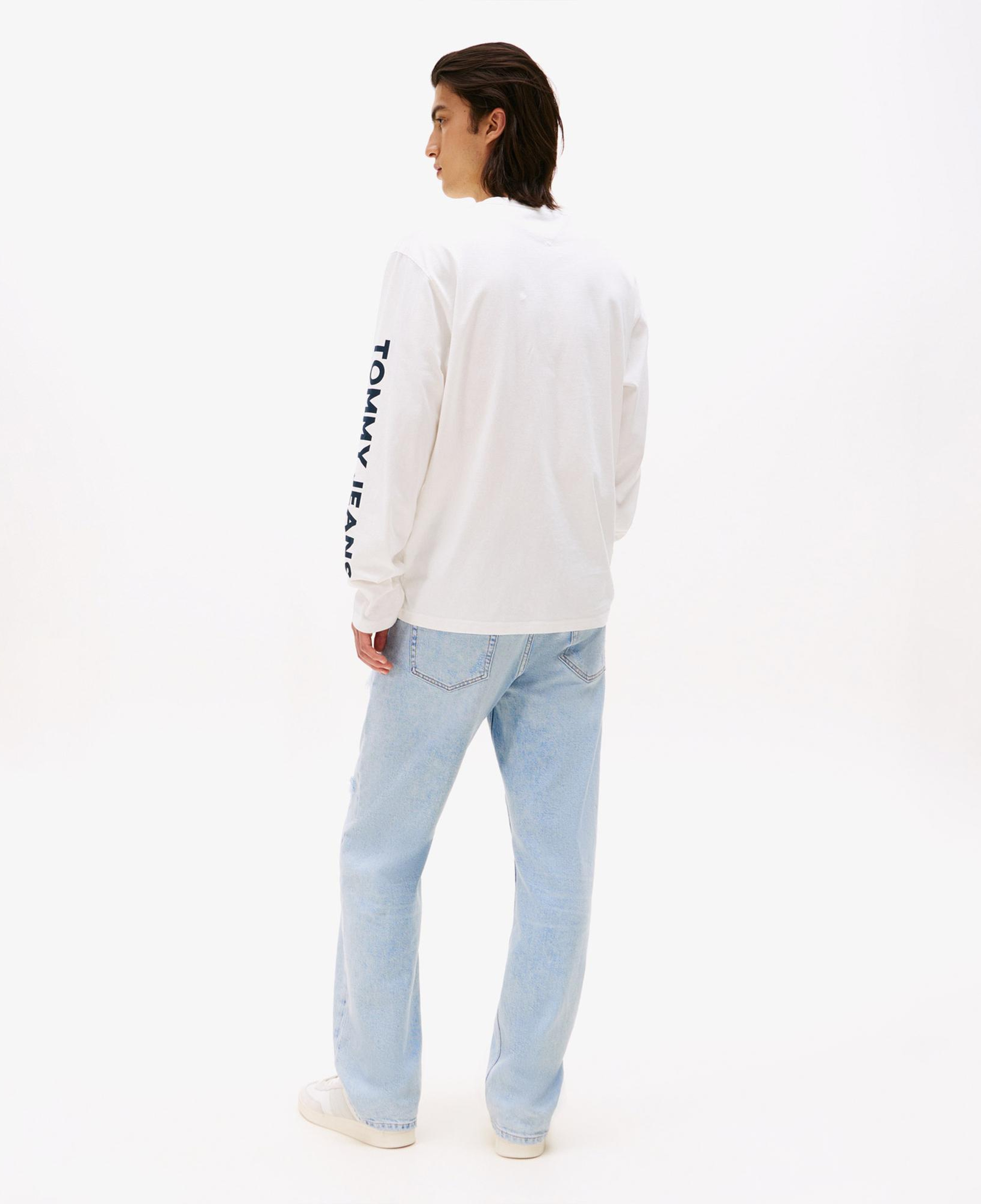 Tommy Jeans Relax New Classics Erkek Uzun Kollu Beyaz T-Shirt