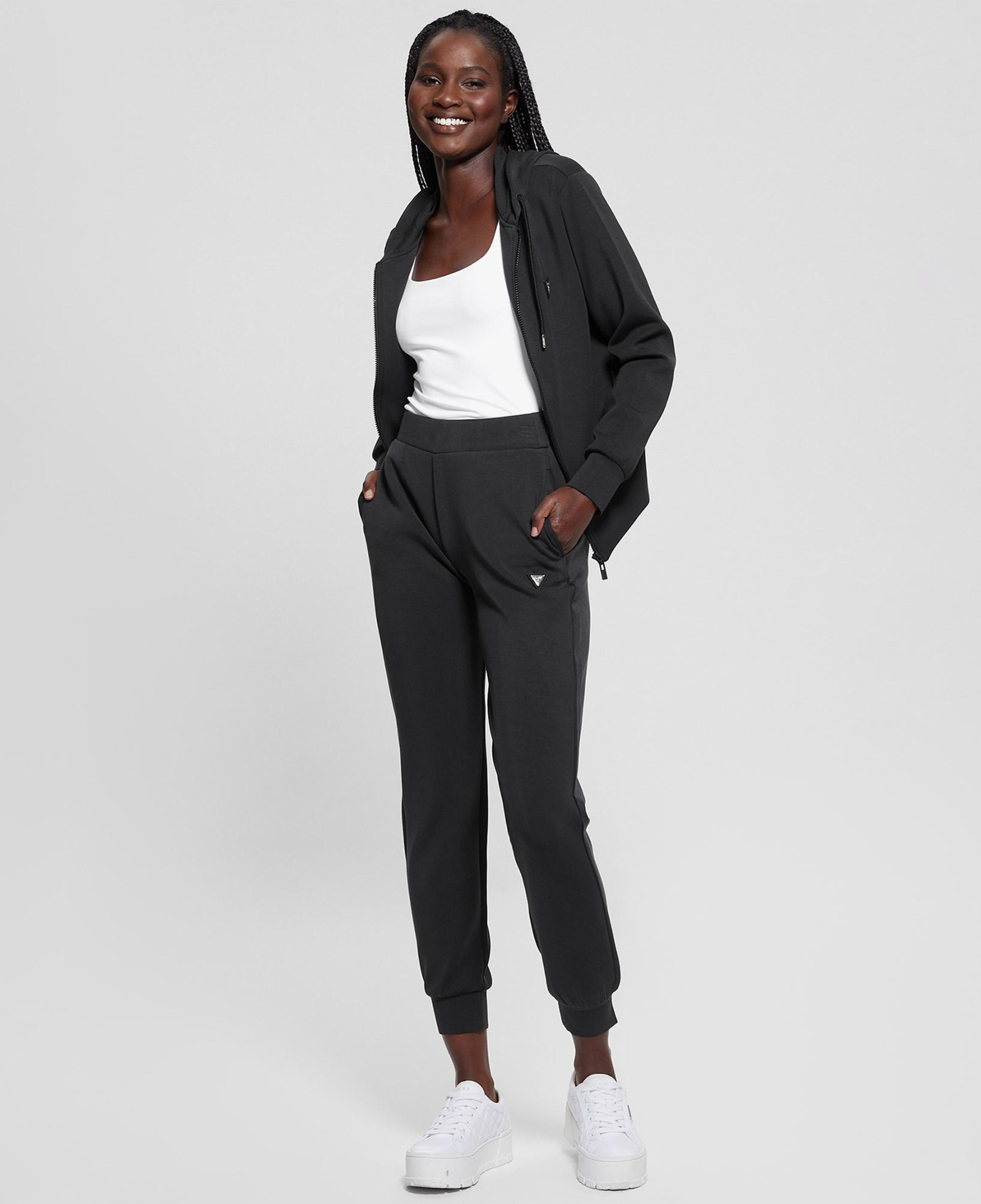 Guess Olympe Modal Midweight Scuba Kadın Siyah Hoodie