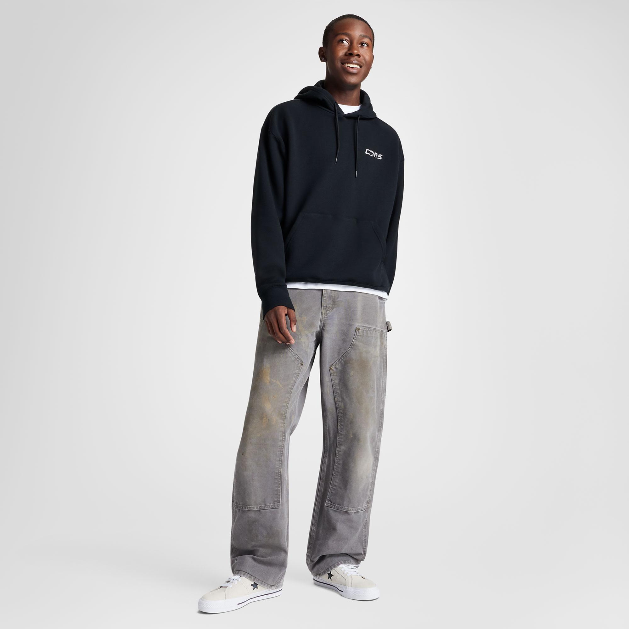 Converse Erkek Loose Fit Siyah Hoodie