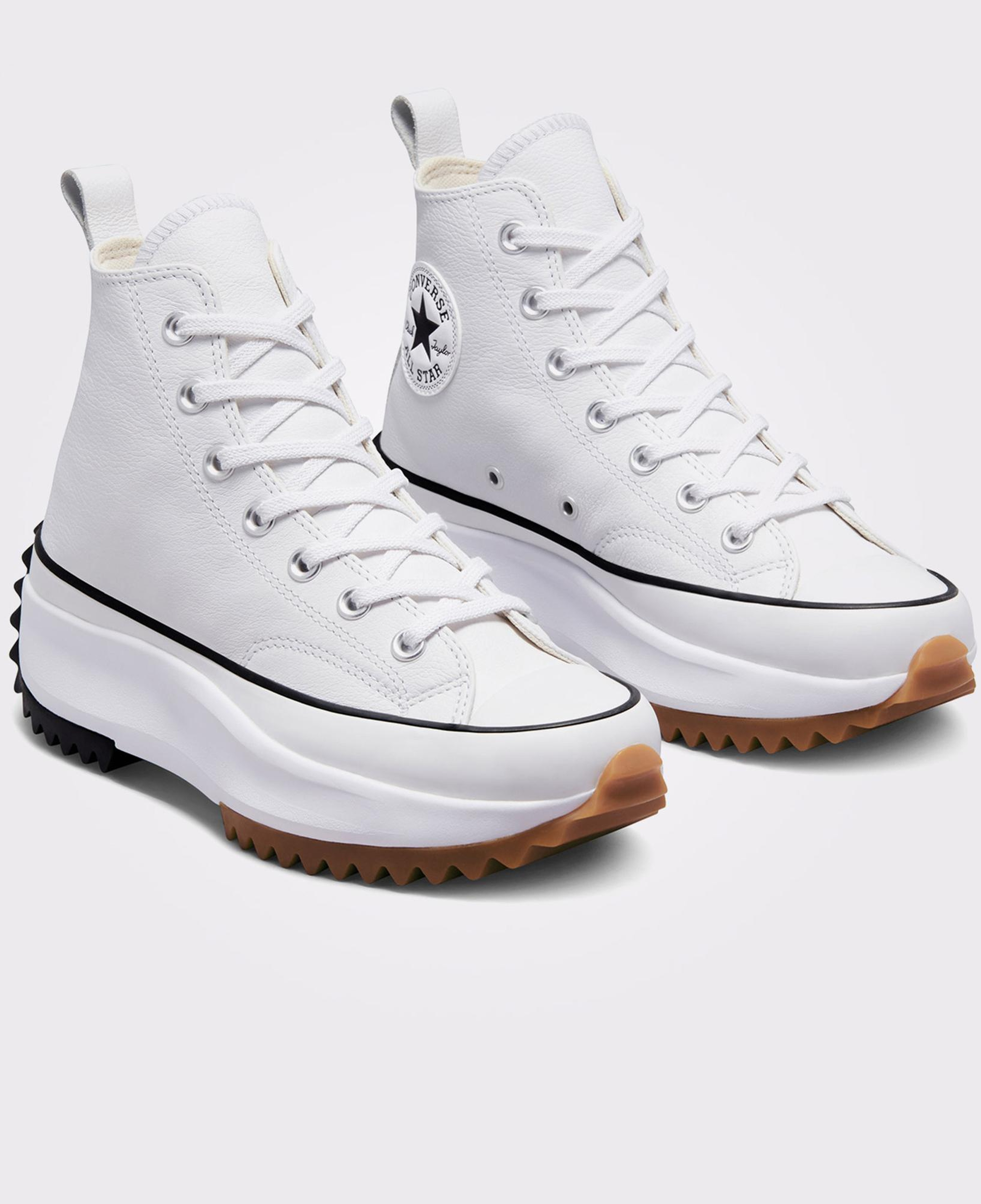 Converse Run Star Hike Platform Foundational Leather Unisex Beyaz Sneaker