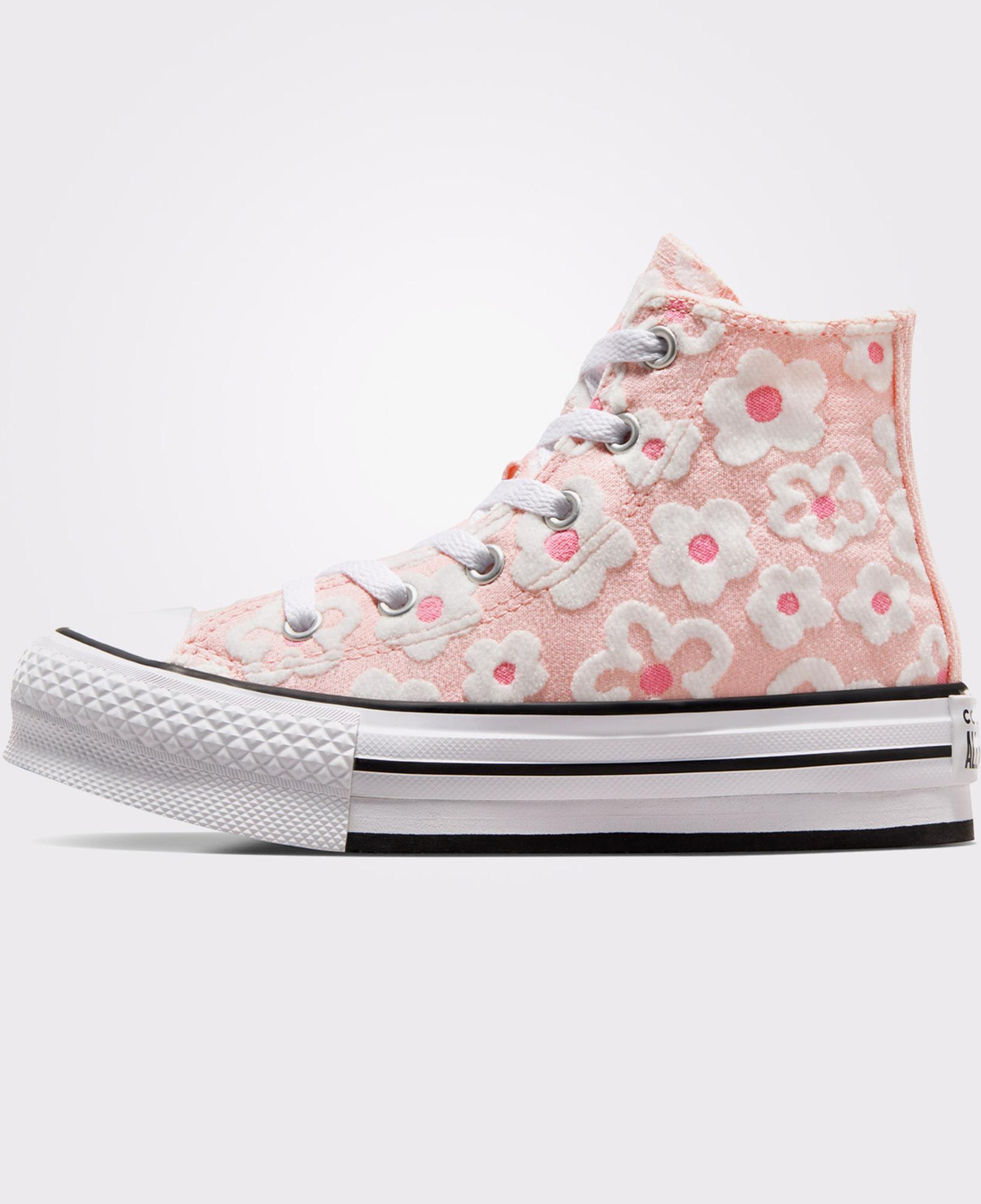 Converse Chuck Taylor All Star Lift Floral Embroidery Çocuk Pembe Platform Sneaker